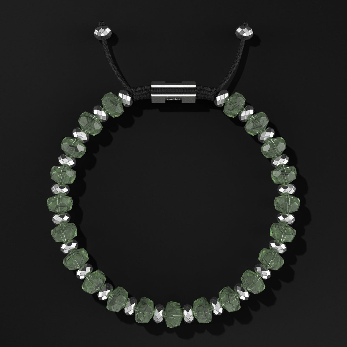 Rondelle Faceted Silver Bracelet