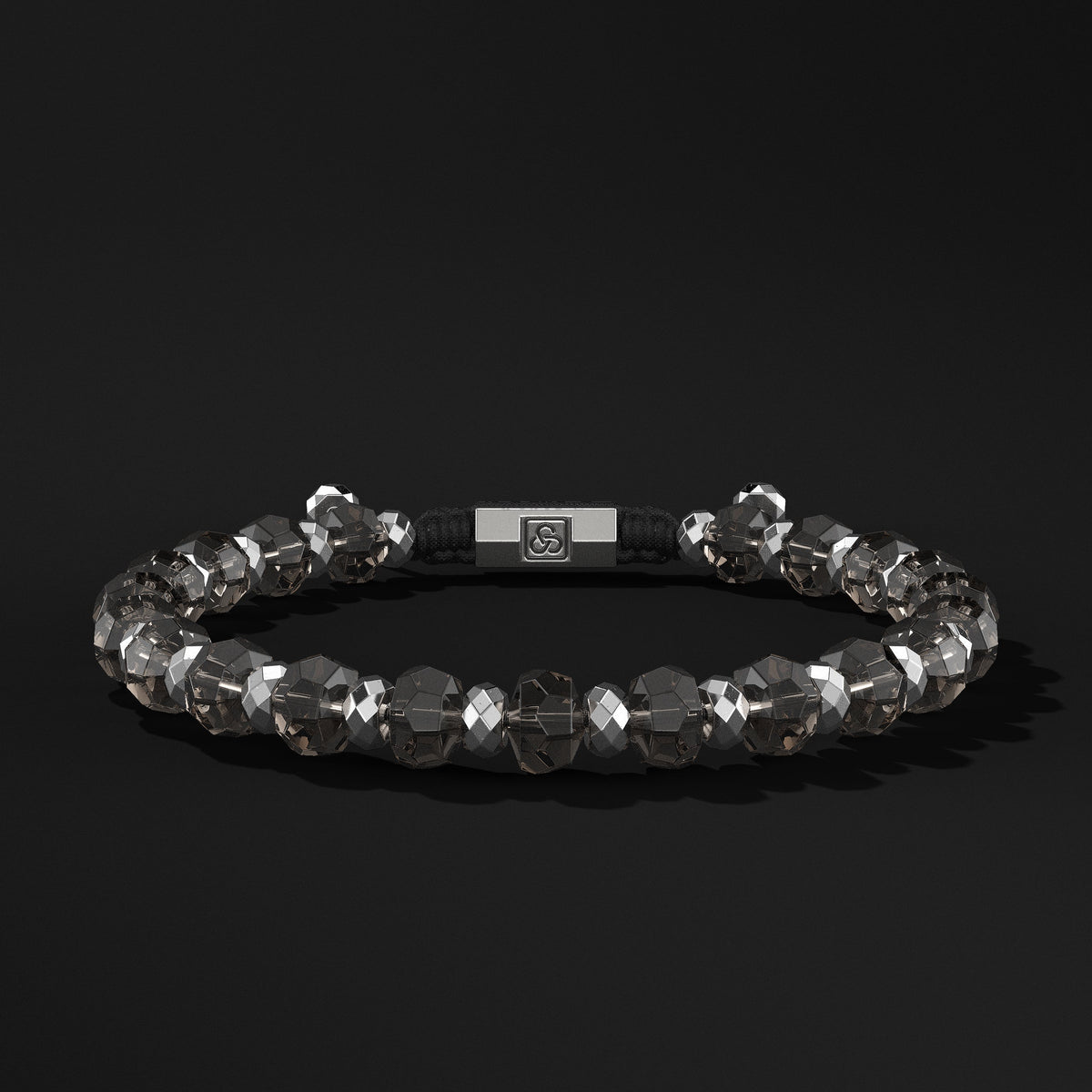 Rondelle Faceted Silver Bracelet