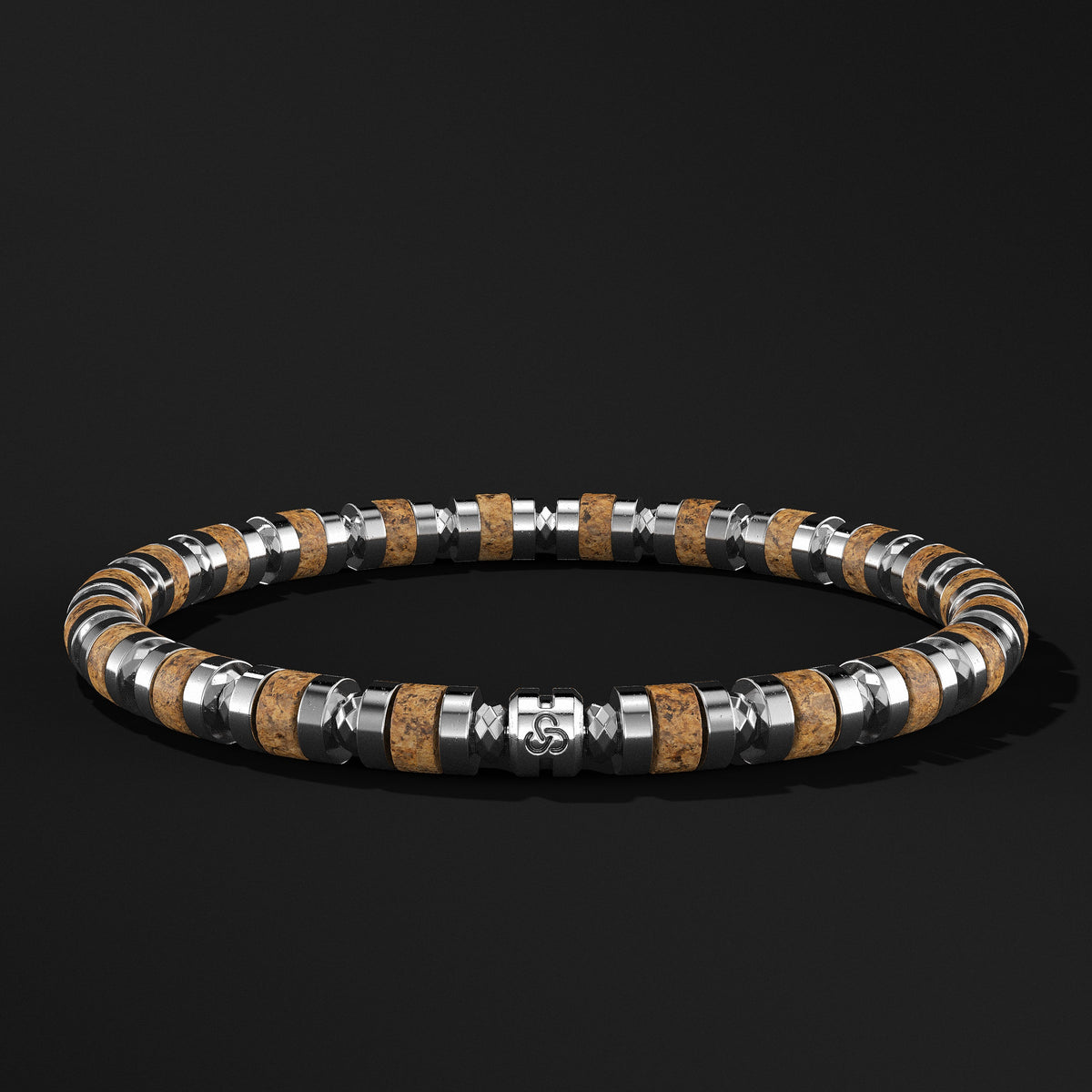 Spacer Beads Silver Bracelet 6mm