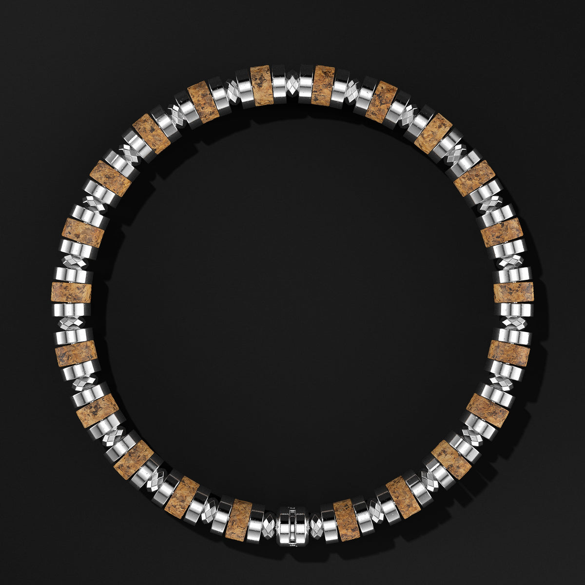 Spacer Beads Silver Bracelet 6mm