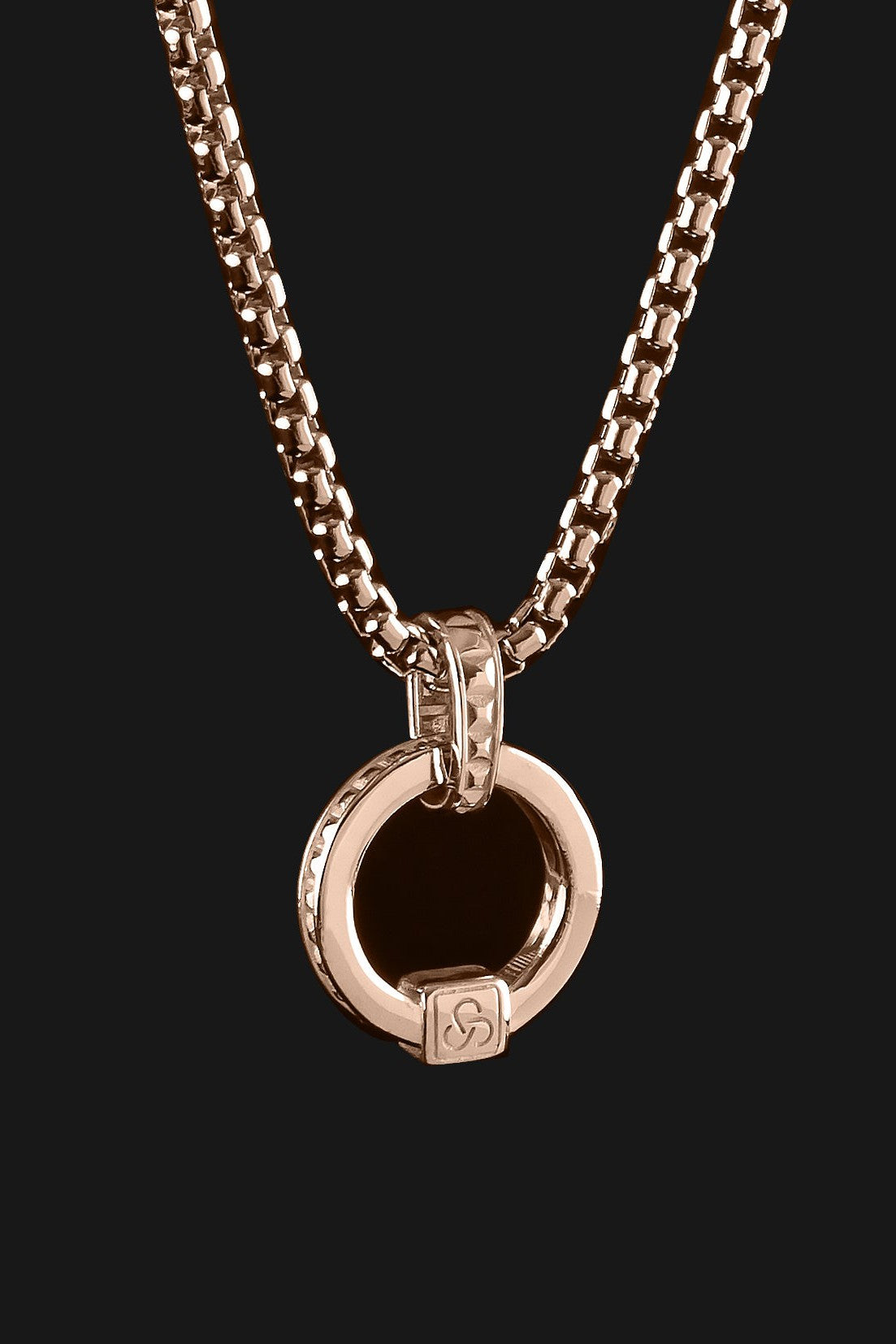 Cicle Pyramid Raw Rose Gold Pendant