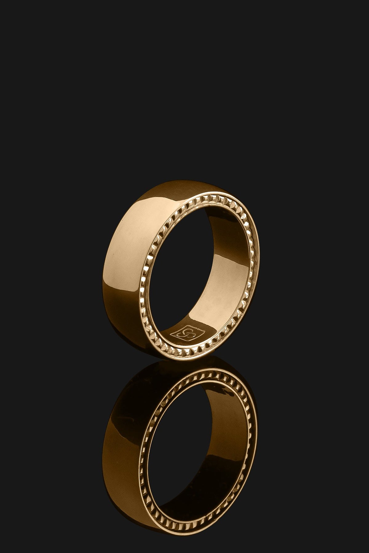 Pyramid Raw Solid Gold Ring