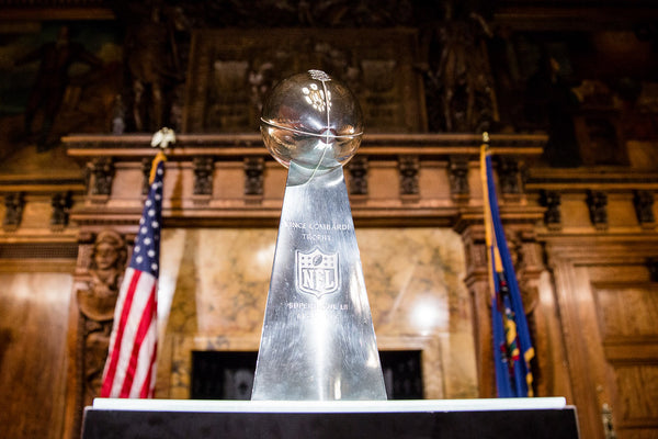 Jewelry behind: The Vince Lombardi Trophy
