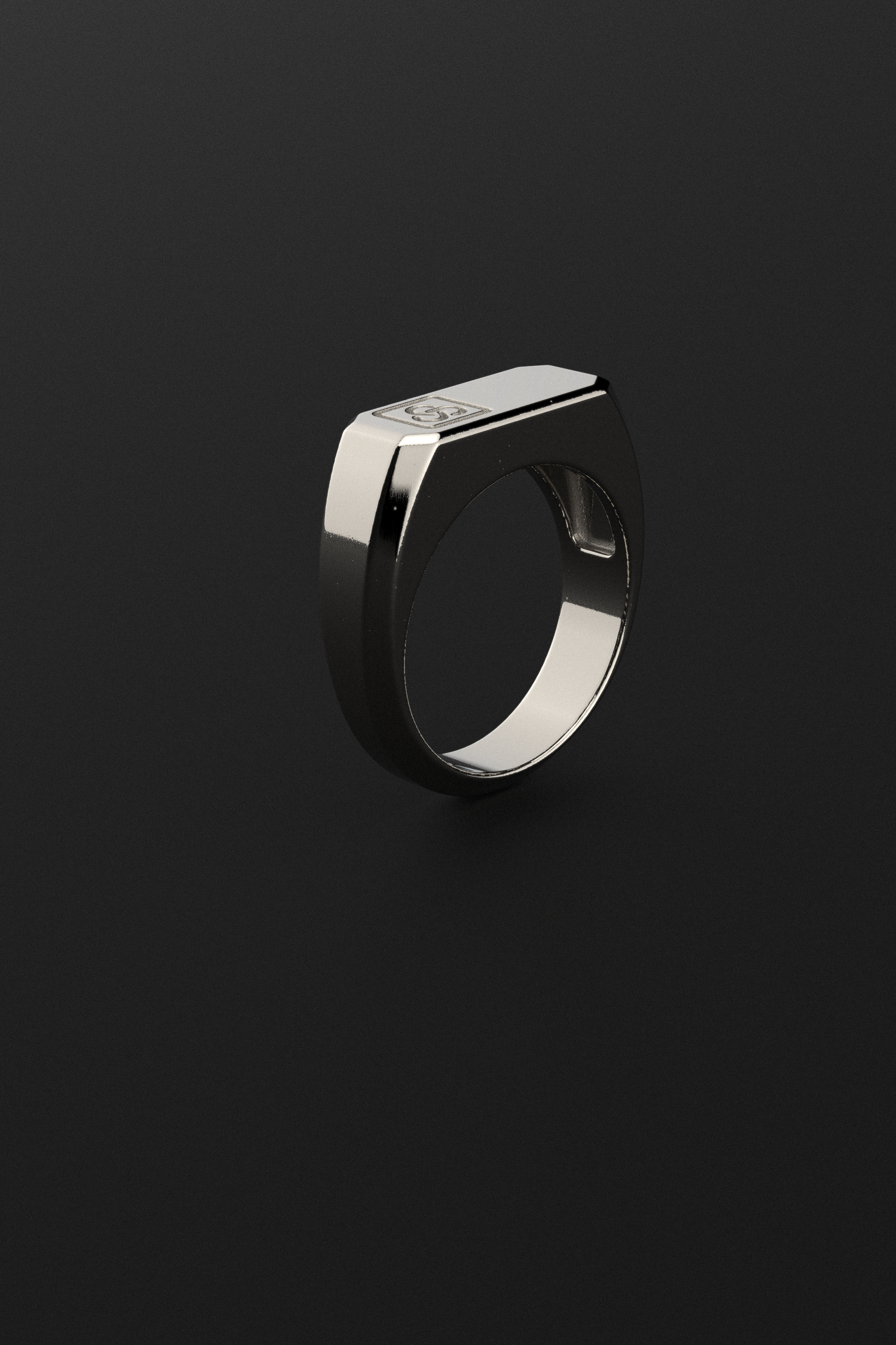 18K Solid White Gold Ring | Signature