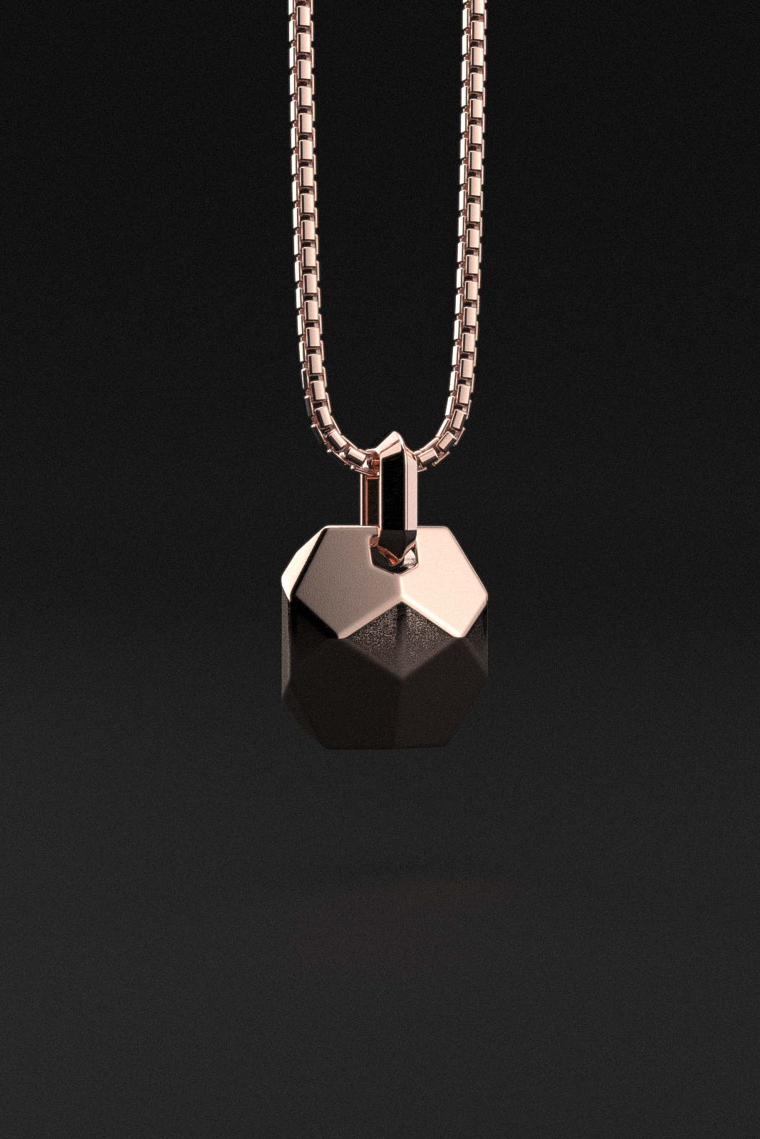 18k Rose Solid Gold Pendant | Geom