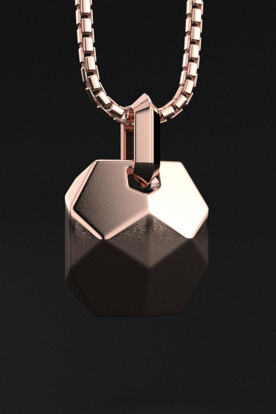 18k Rose Solid Gold Pendant | Geom