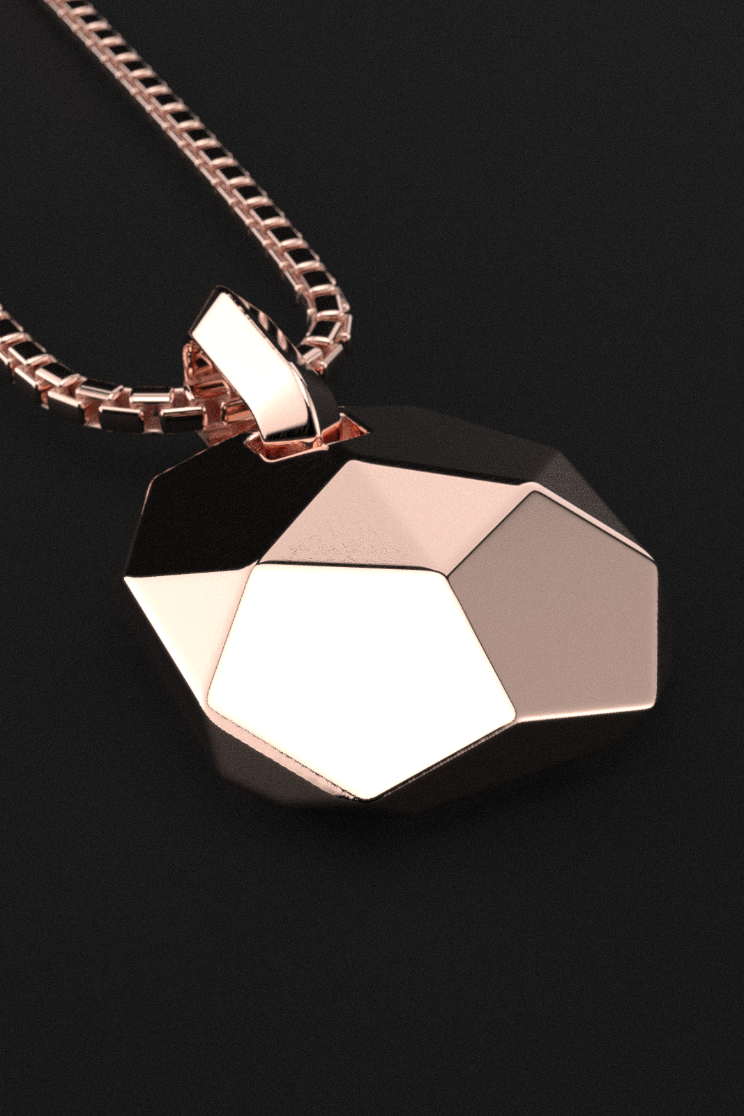 18k Rose Solid Gold Pendant | Geom