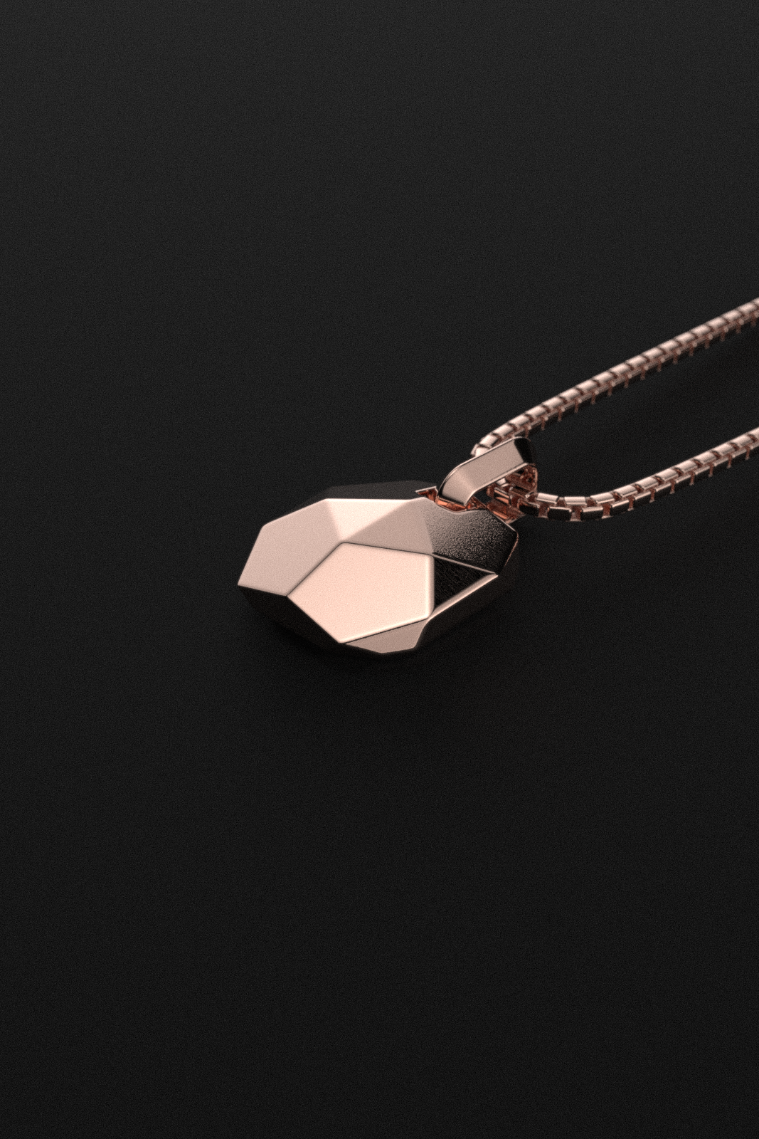 18k Rose Solid Gold Pendant | Geom