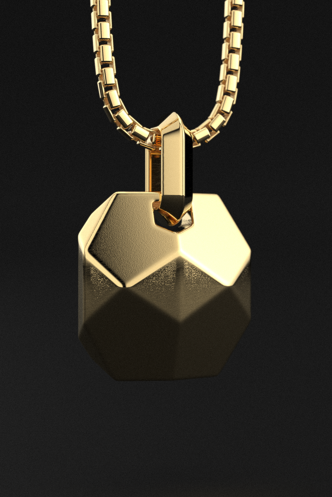 18k Solid Gold Pendant | Geom