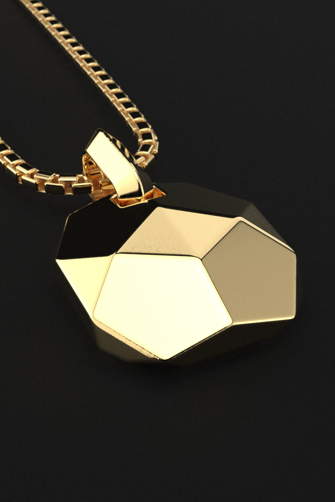 18k Solid Gold Pendant | Geom