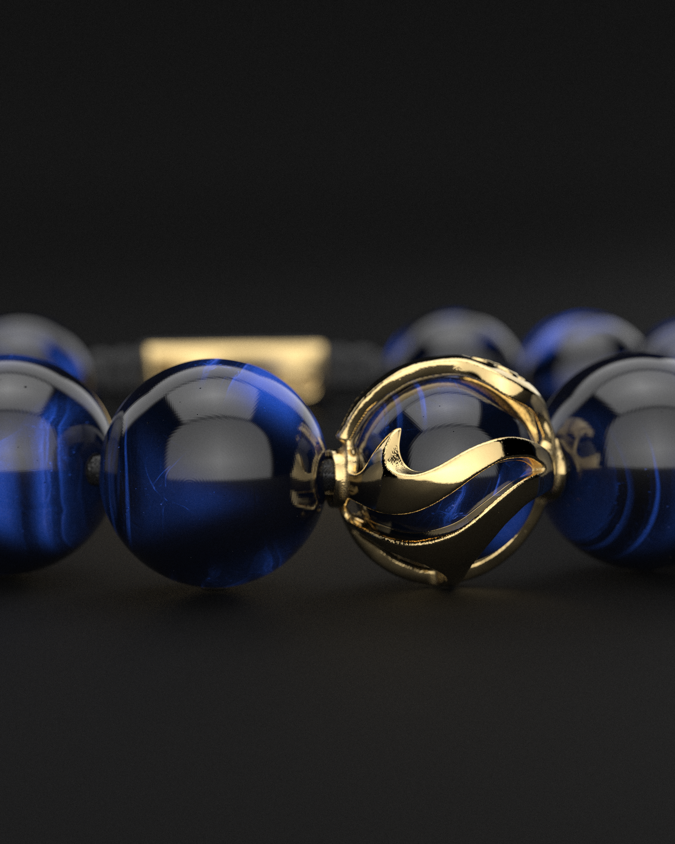 Blue Tiger Eye Bracelet 12mm | Waves