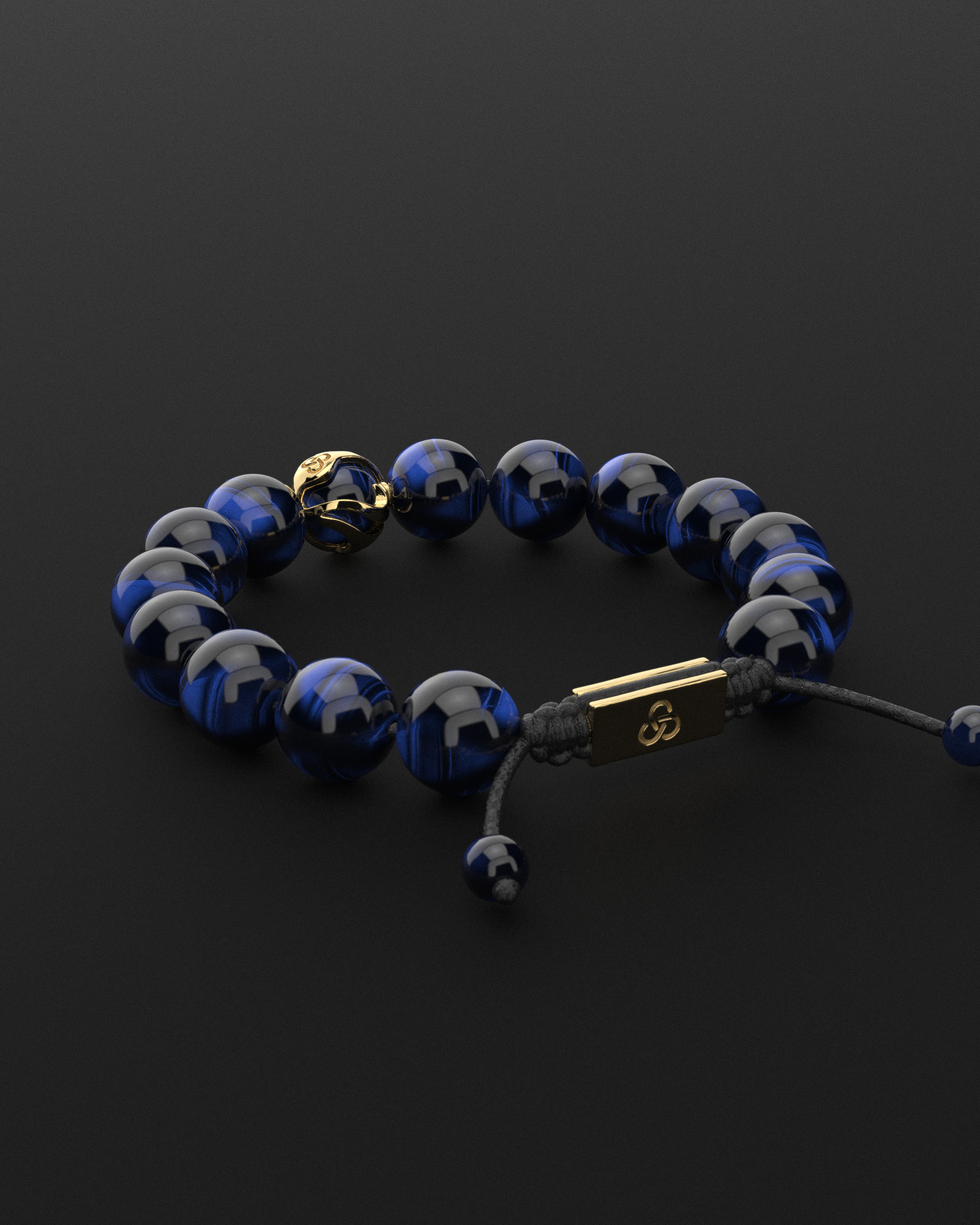 Blue Tiger Eye Bracelet 12mm | Waves