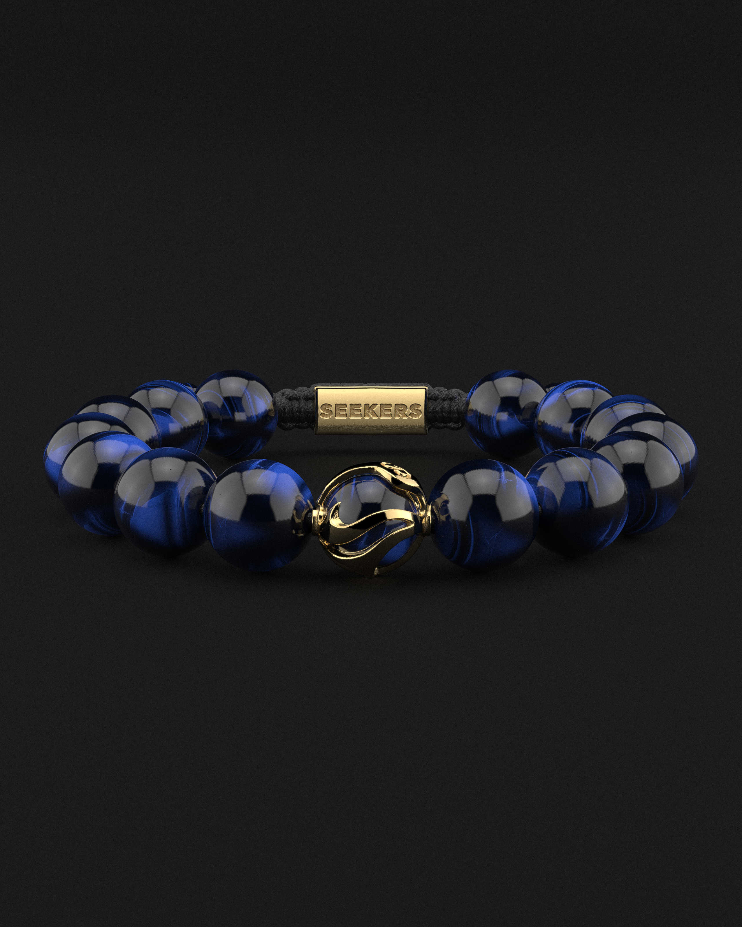 Blue Tiger Eye Bracelet 12mm | Waves