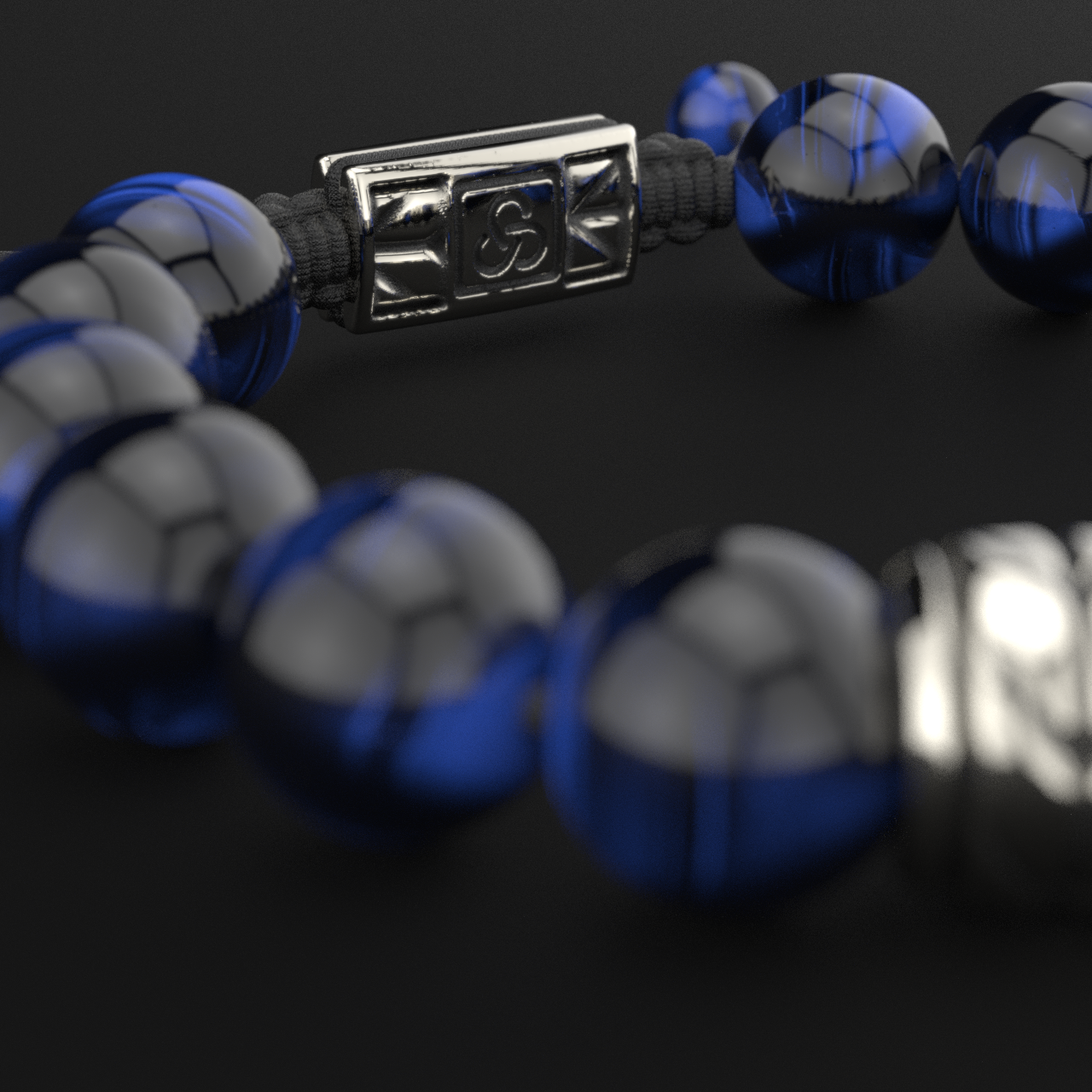 Blue Tiger Eye Bracelet 12mm | Woven