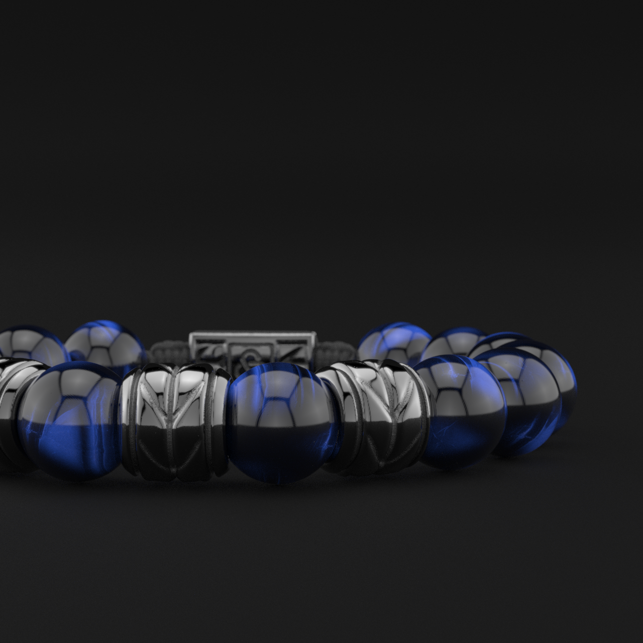 Blue Tiger Eye Bracelet 12mm | Woven