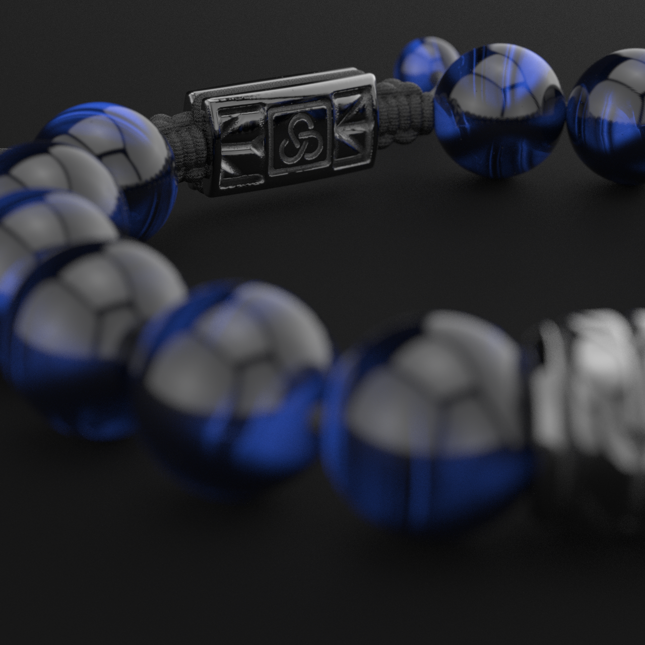 Blue Tiger Eye Bracelet 12mm | Woven