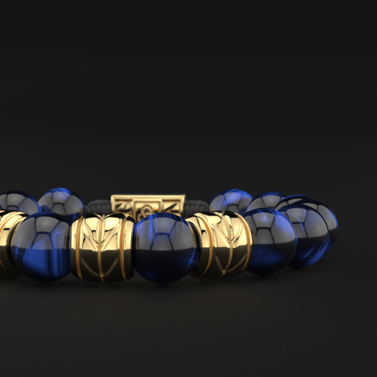 Blue Tiger Eye Bracelet 12mm | Woven