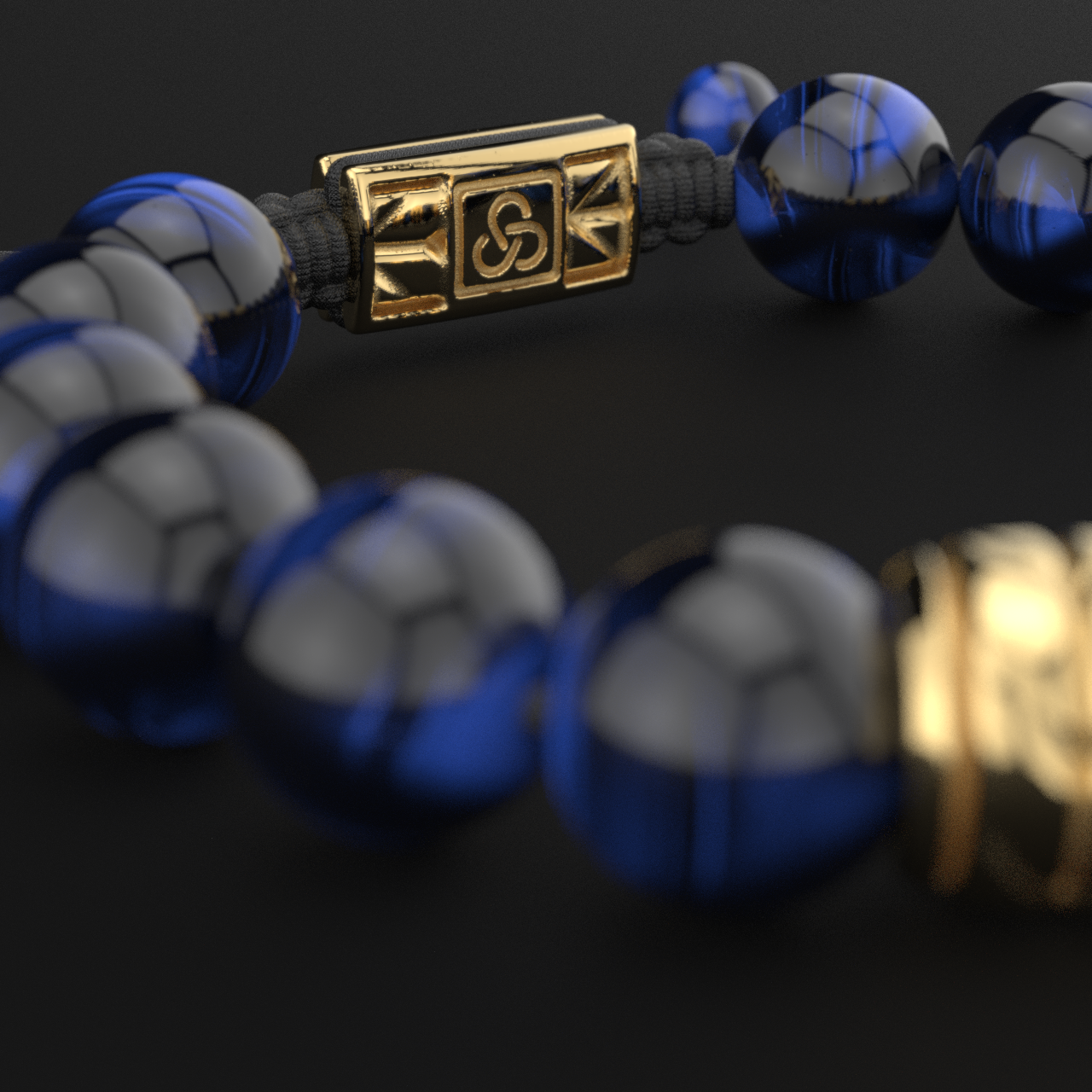 Blue Tiger Eye Bracelet 12mm | Woven