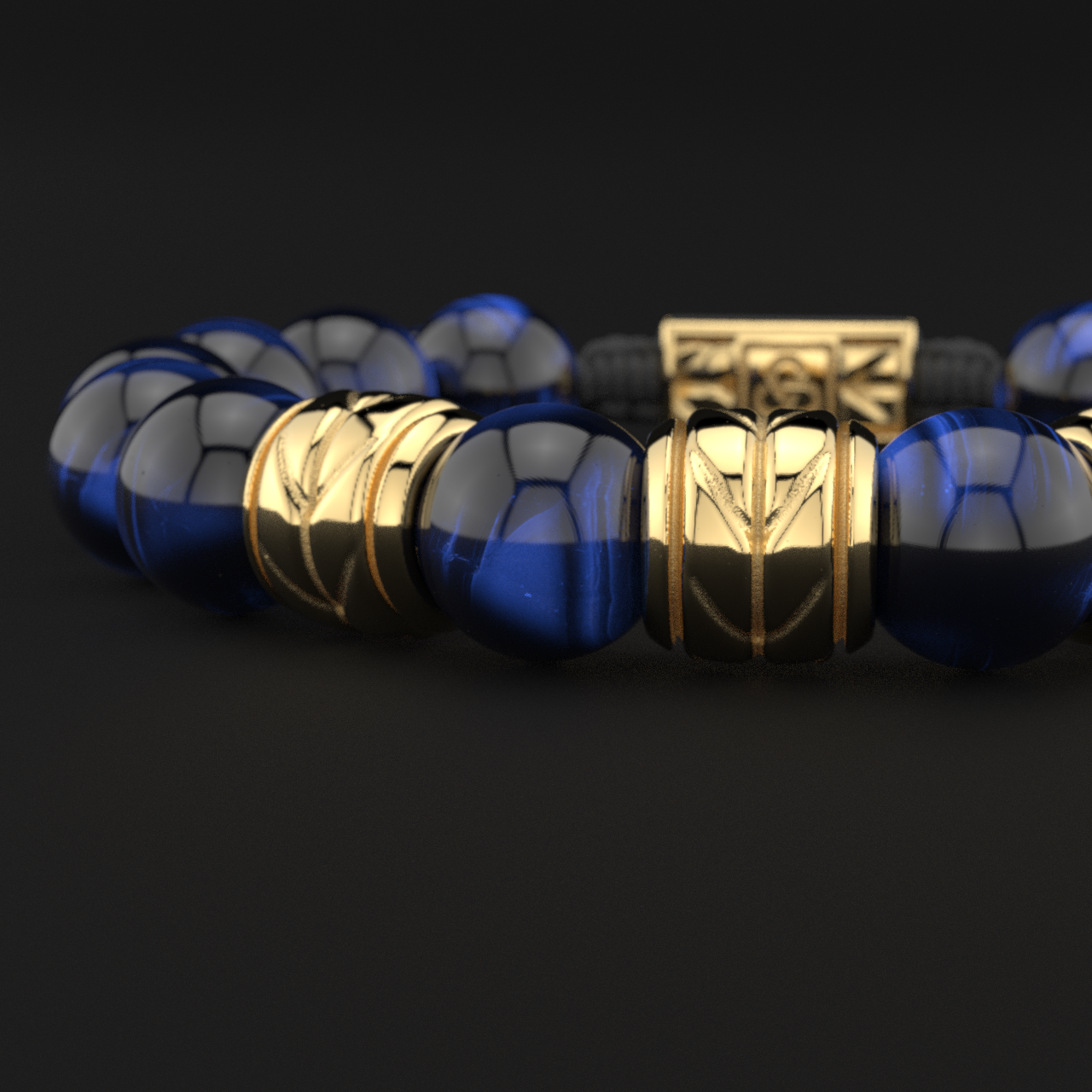 Blue Tiger Eye Bracelet 12mm | Woven