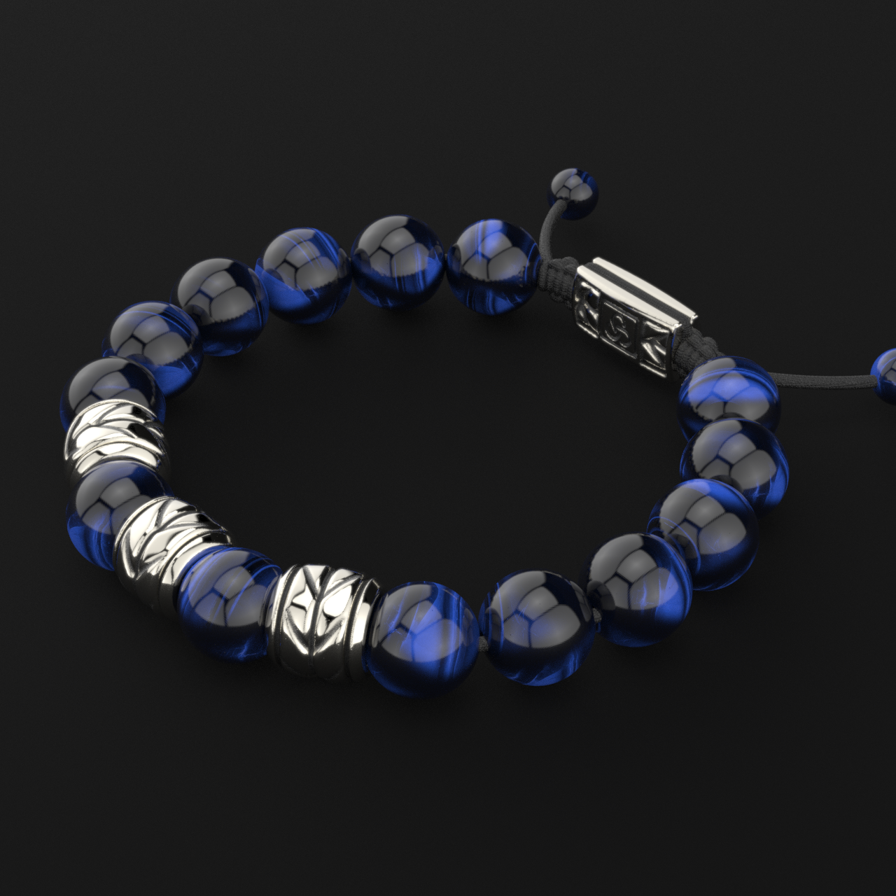 Blue Tiger Eye Bracelet 12mm | Woven