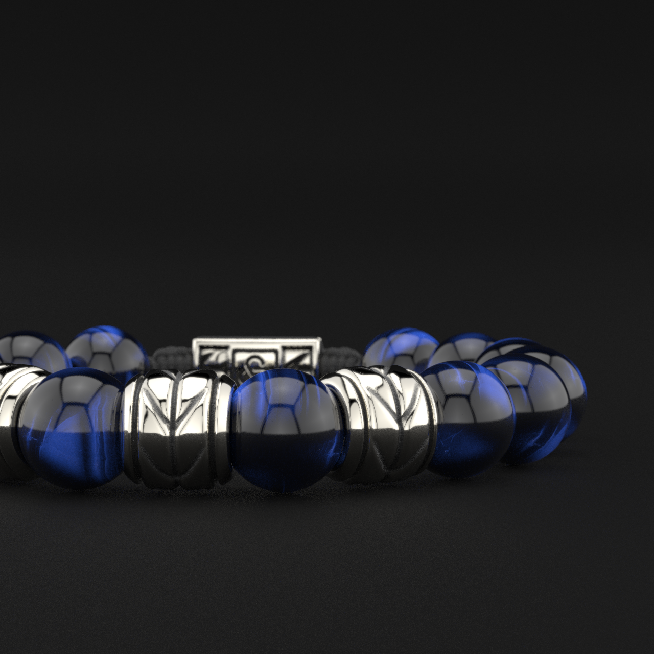 Blue Tiger Eye Bracelet 12mm | Woven