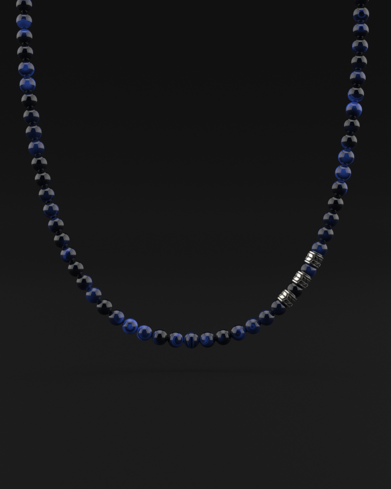 Blue Tiger Eye Necklace 8mm | Royale