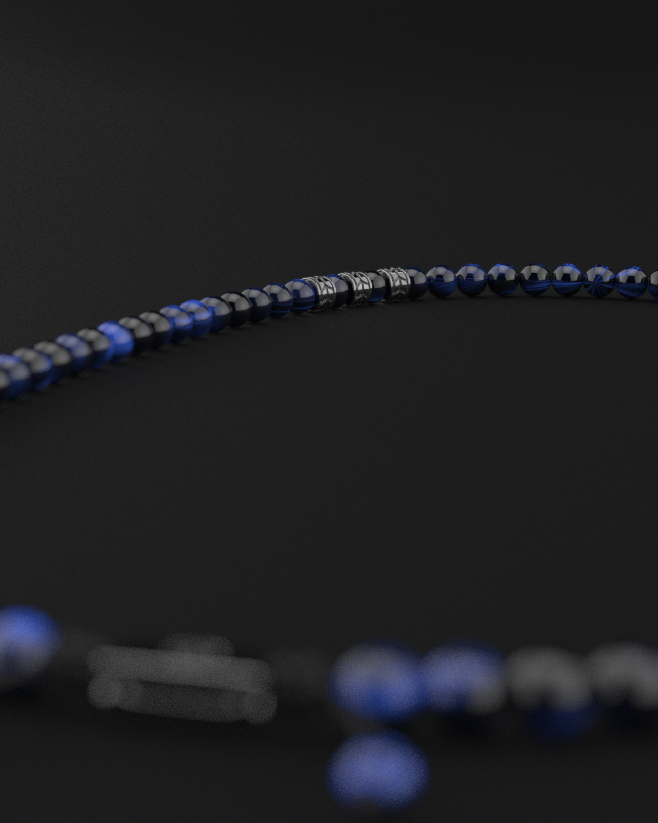 Blue Tiger Eye Necklace 8mm | Royale