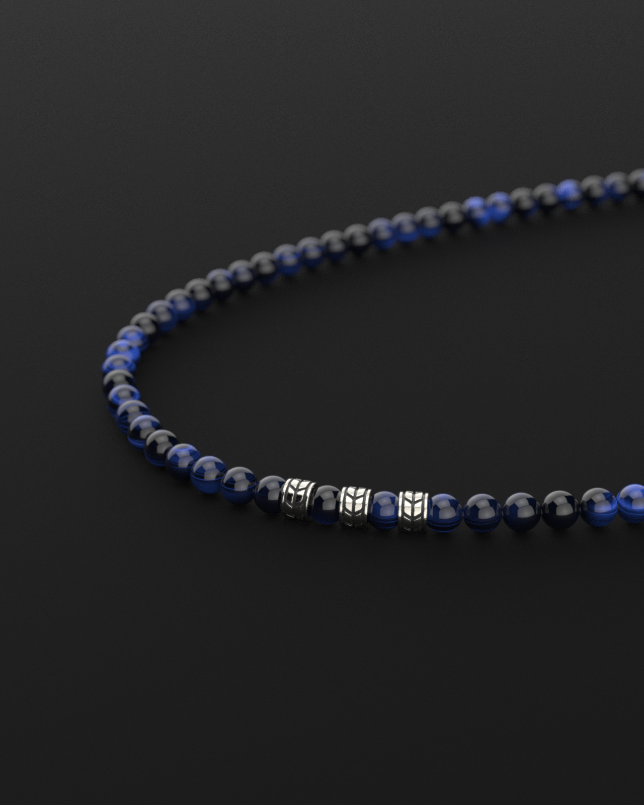 Blue Tiger Eye Necklace 8mm | Royale