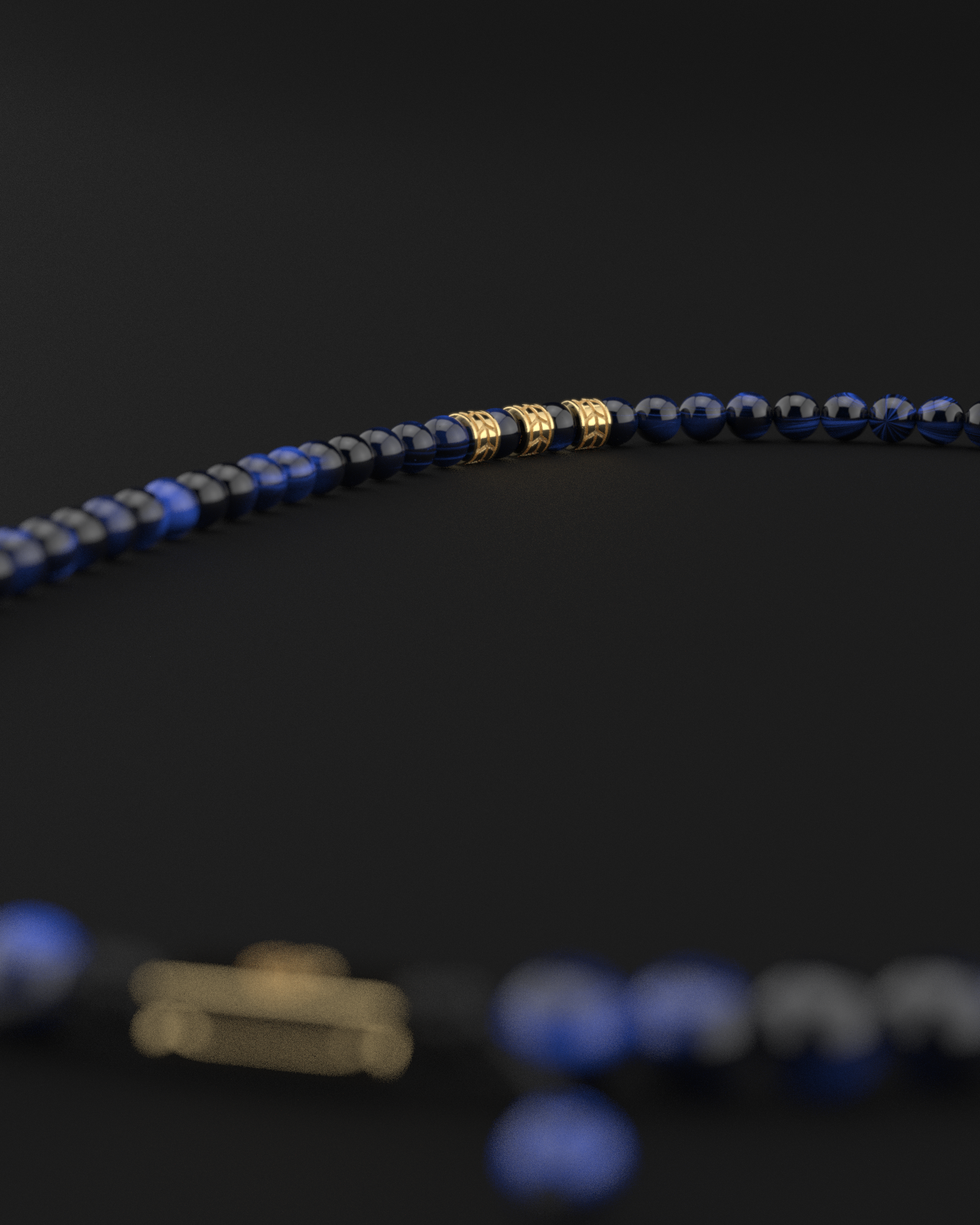 Blue Tiger Eye Necklace 8mm | Royale