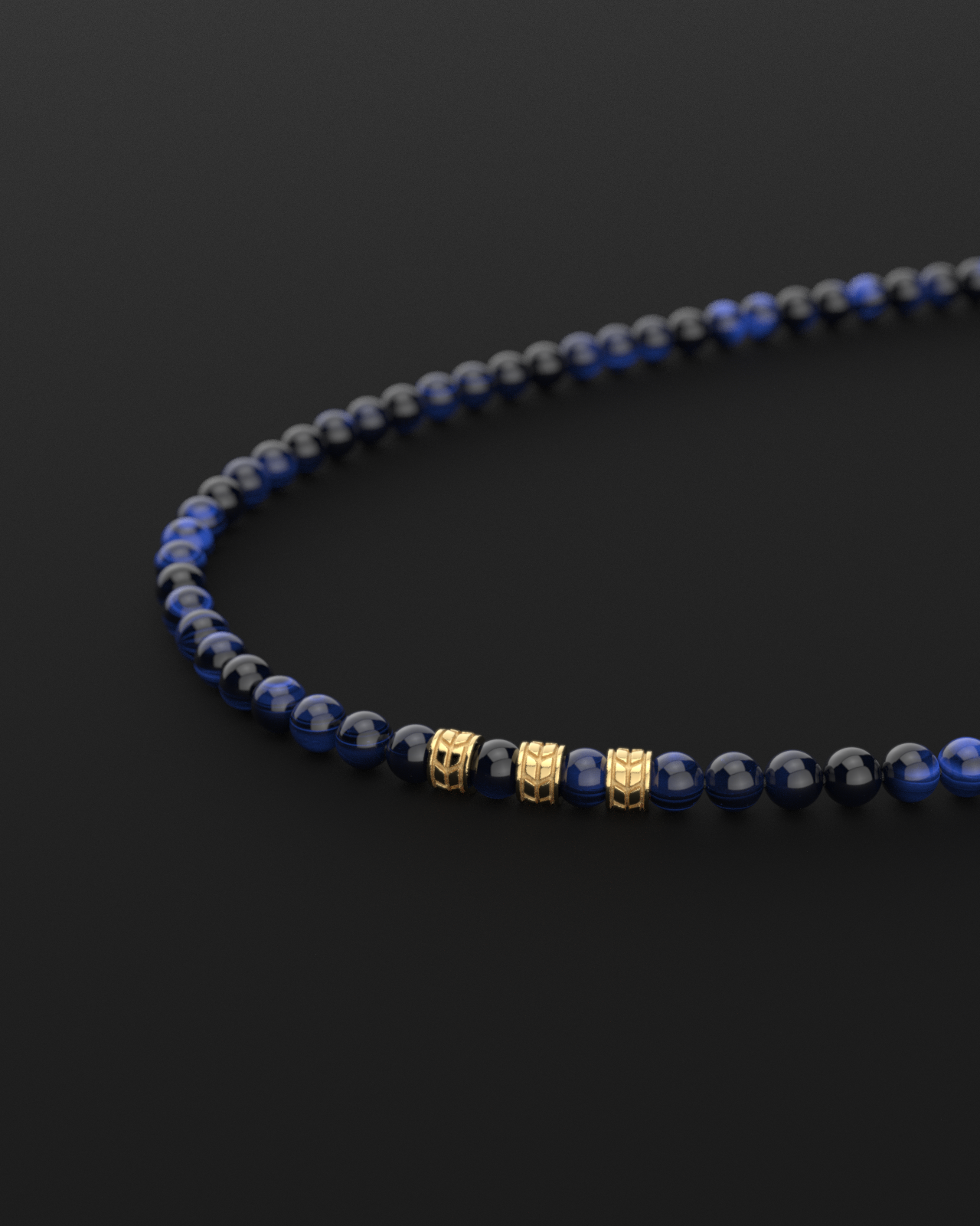 Blue Tiger Eye Necklace 8mm | Royale