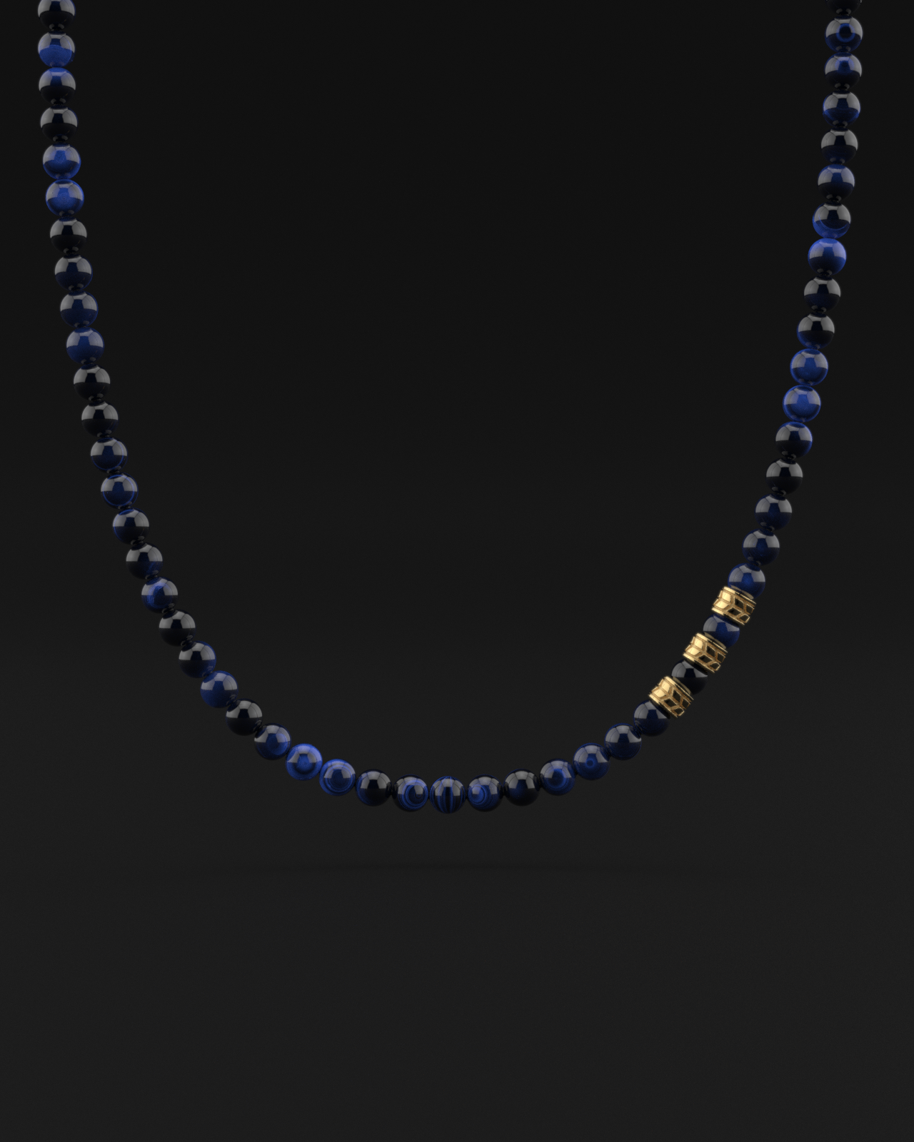 Blue Tiger Eye Necklace 8mm | Royale