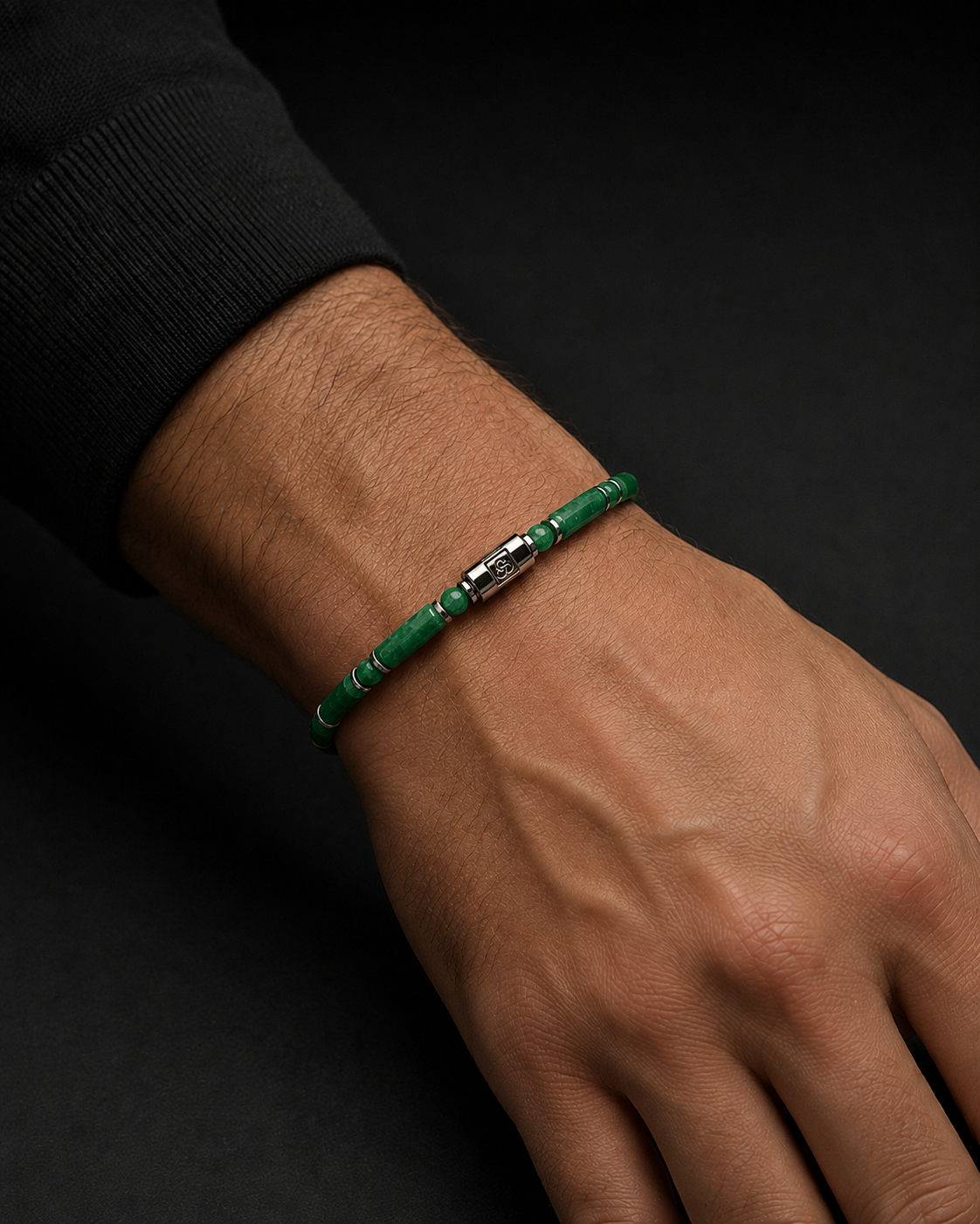 Emerald Jade Bracelet 4mm | PIPE