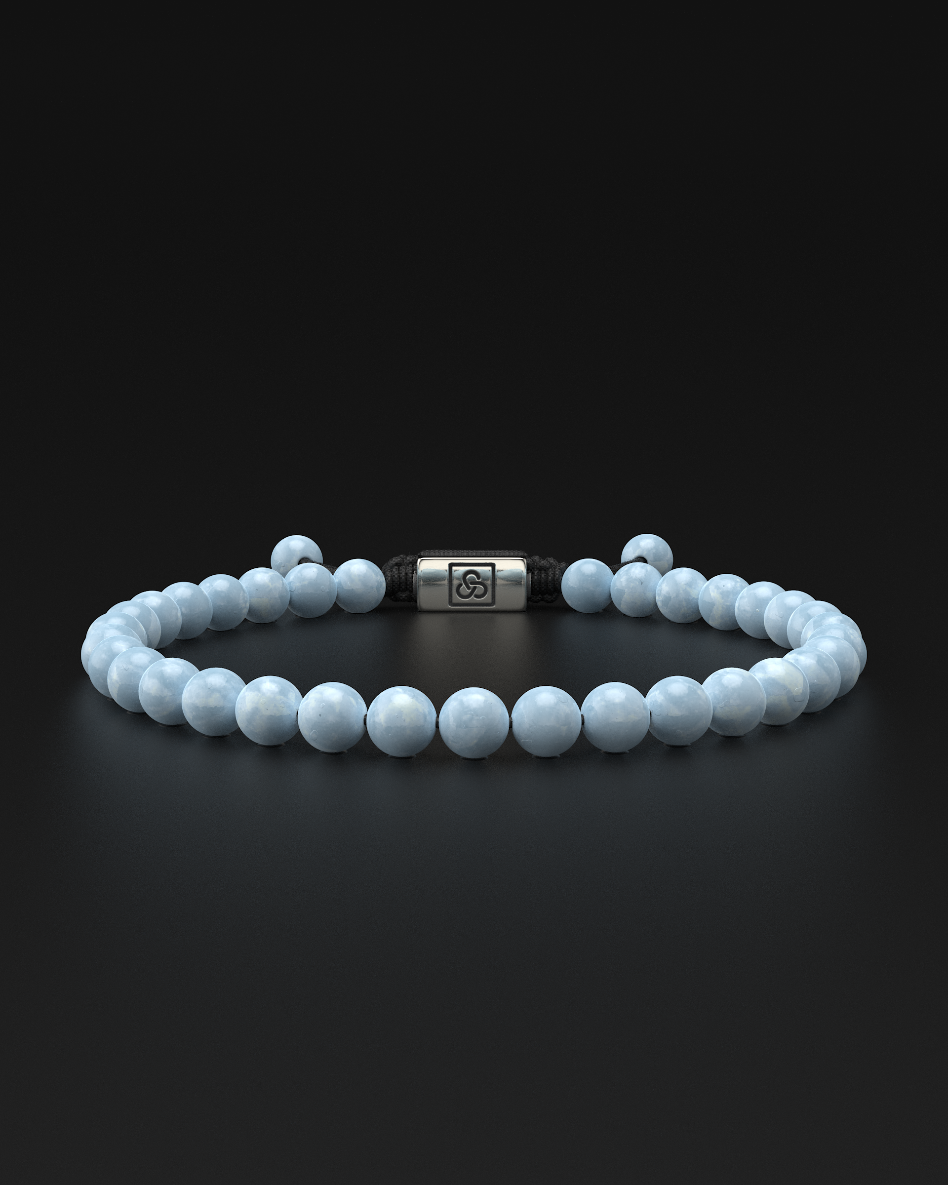 Aquamarine Macrame Bracelet 6mm | Essential