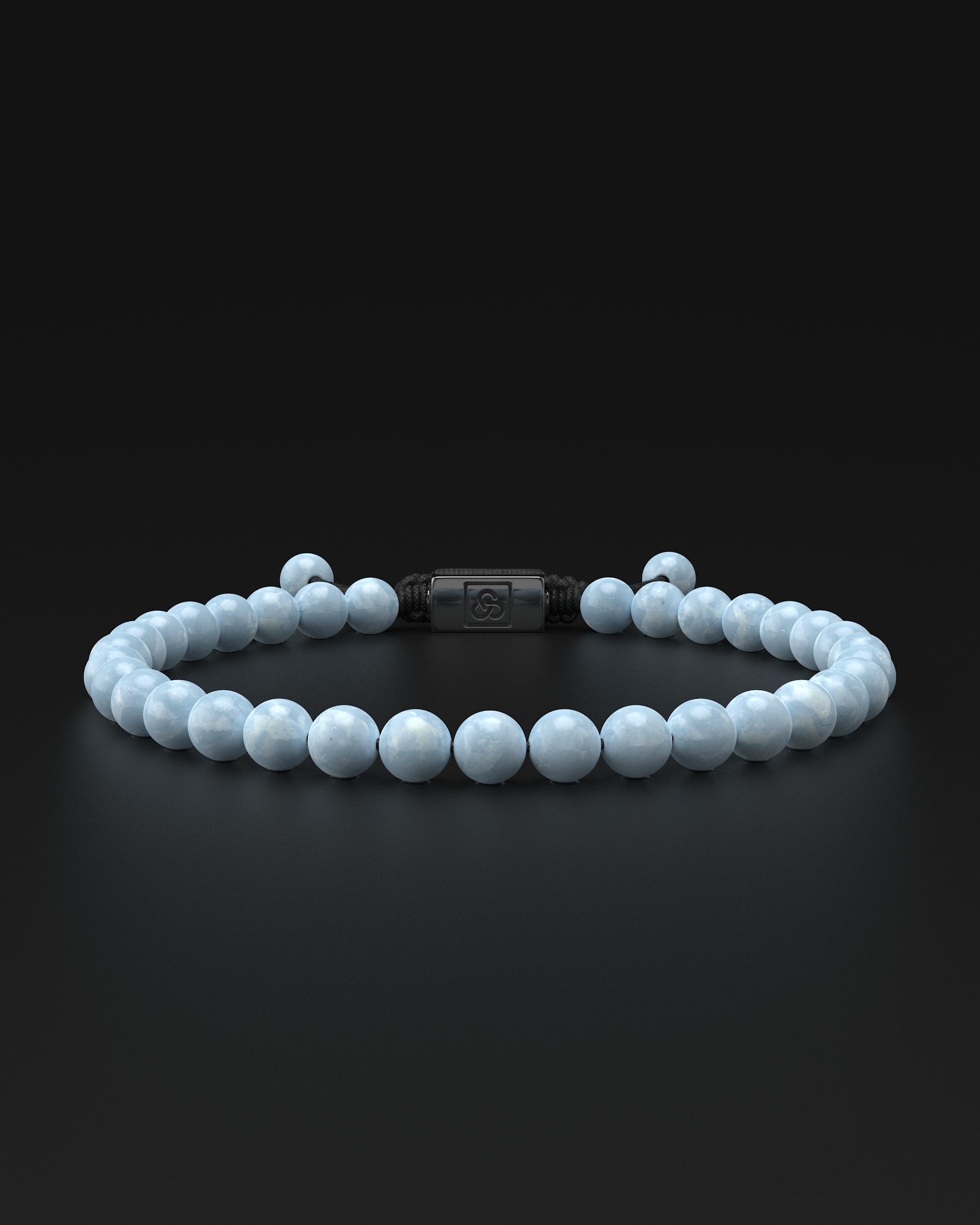 Aquamarine Macrame Bracelet 6mm | Essential