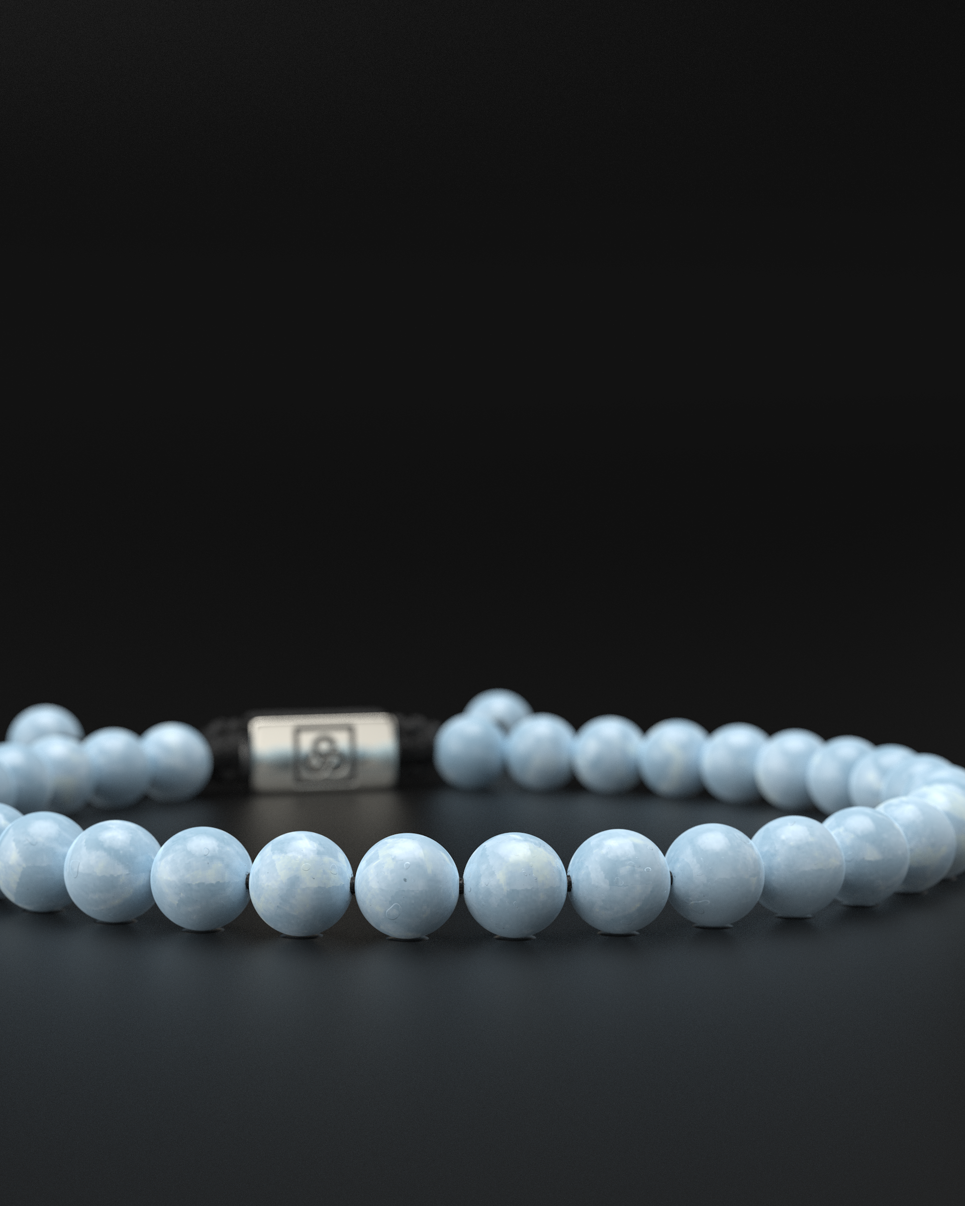 Aquamarine Macrame Bracelet 6mm | Essential