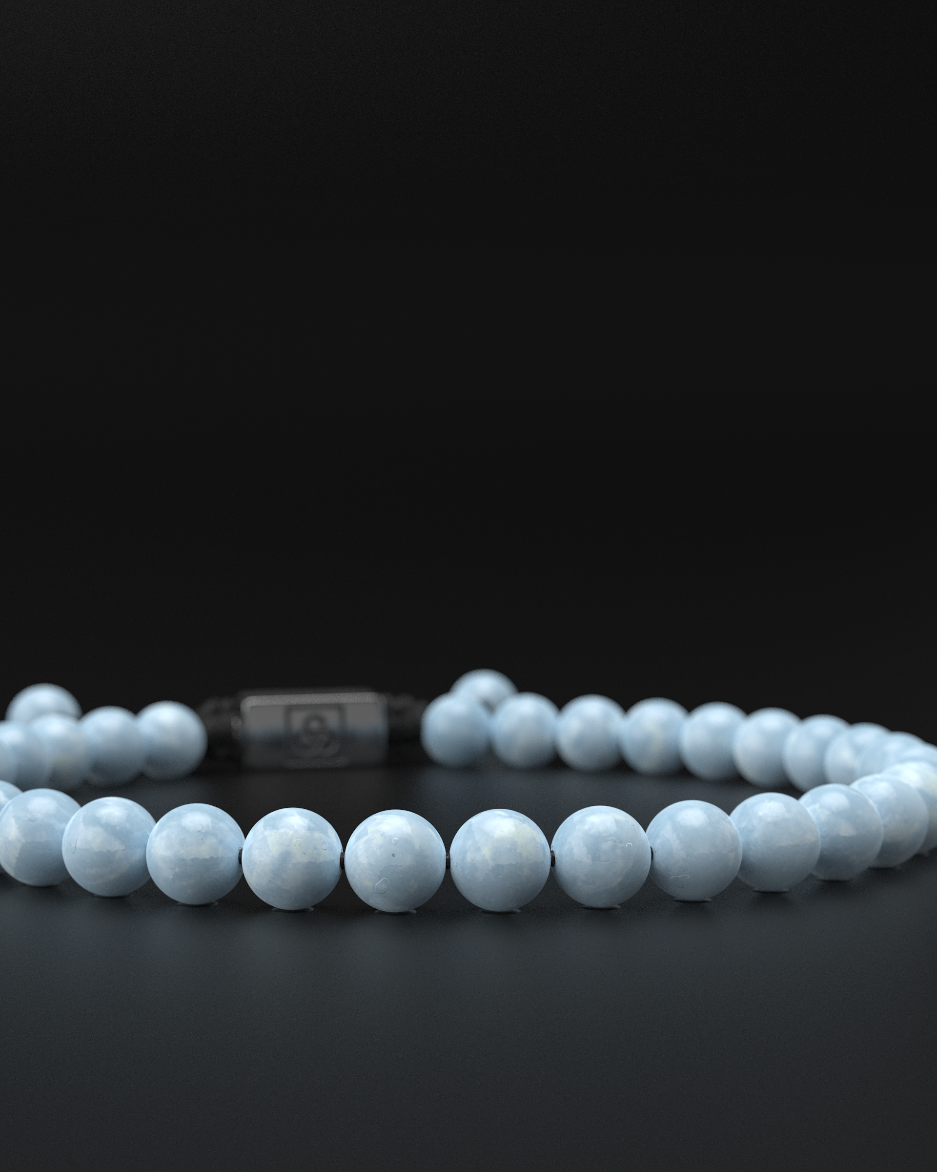 Aquamarine Macrame Bracelet 6mm | Essential