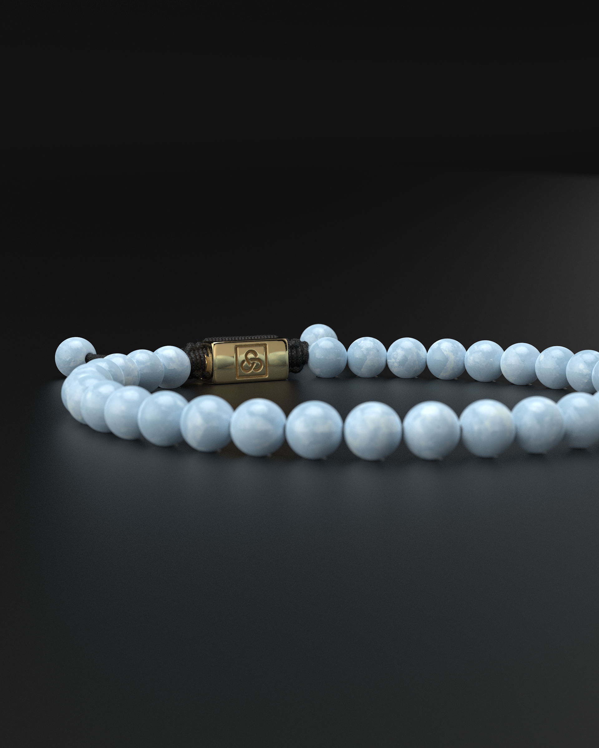 Aquamarine Macrame Bracelet 6mm | Essential