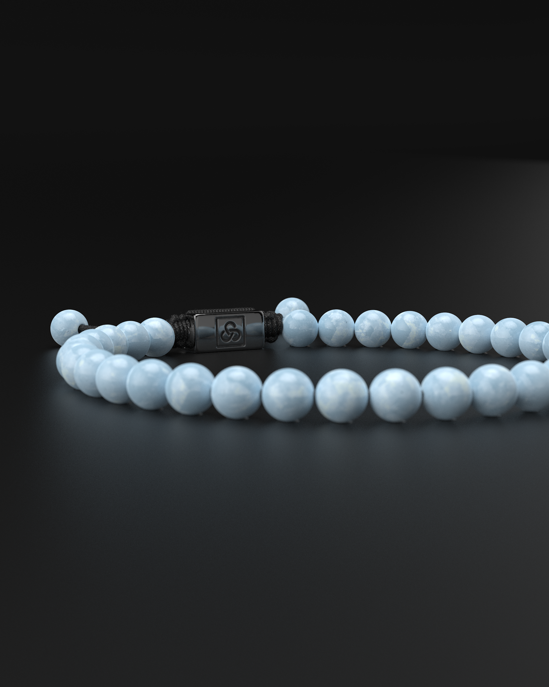 Aquamarine Macrame Bracelet 6mm | Essential