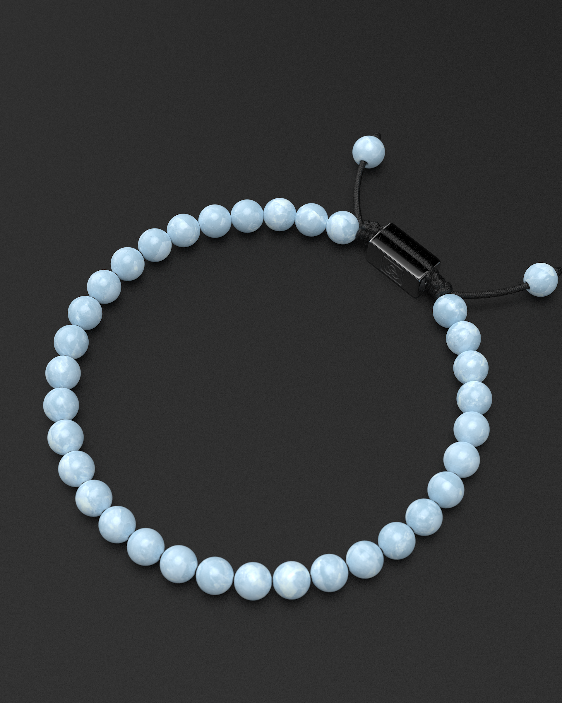 Aquamarine Macrame Bracelet 6mm | Essential