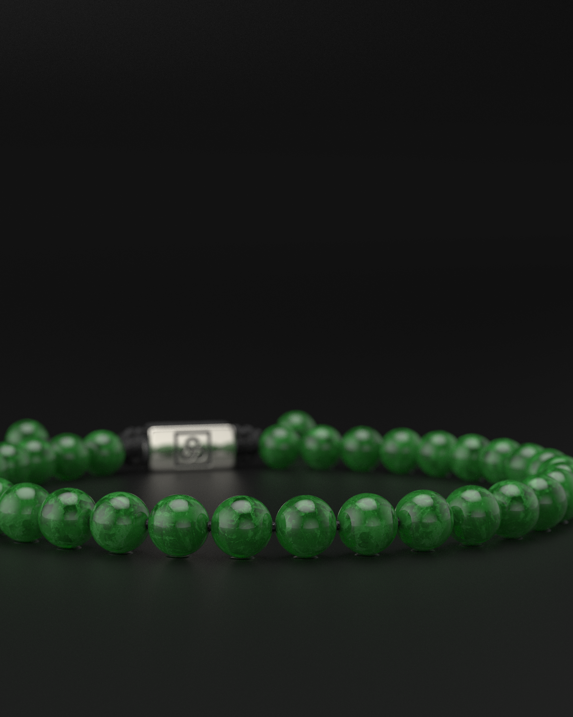 Emerald Jade Macrame Bracelet 6mm | Essential