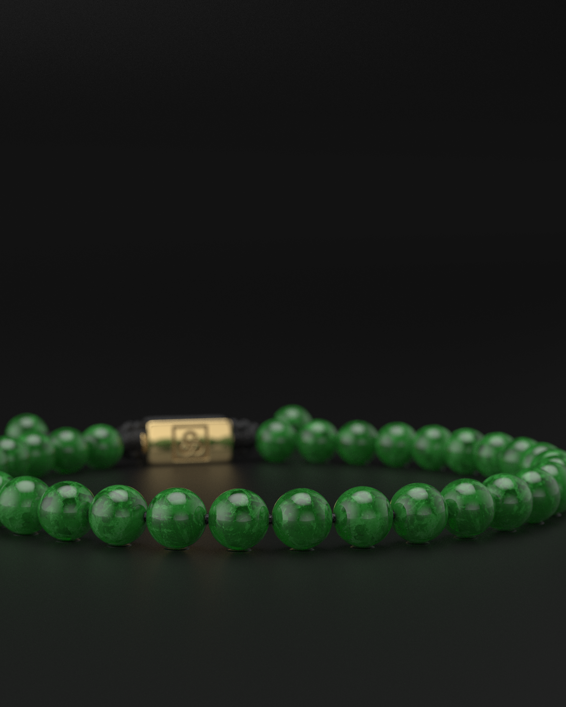 Emerald Jade Macrame Bracelet 6mm | Essential