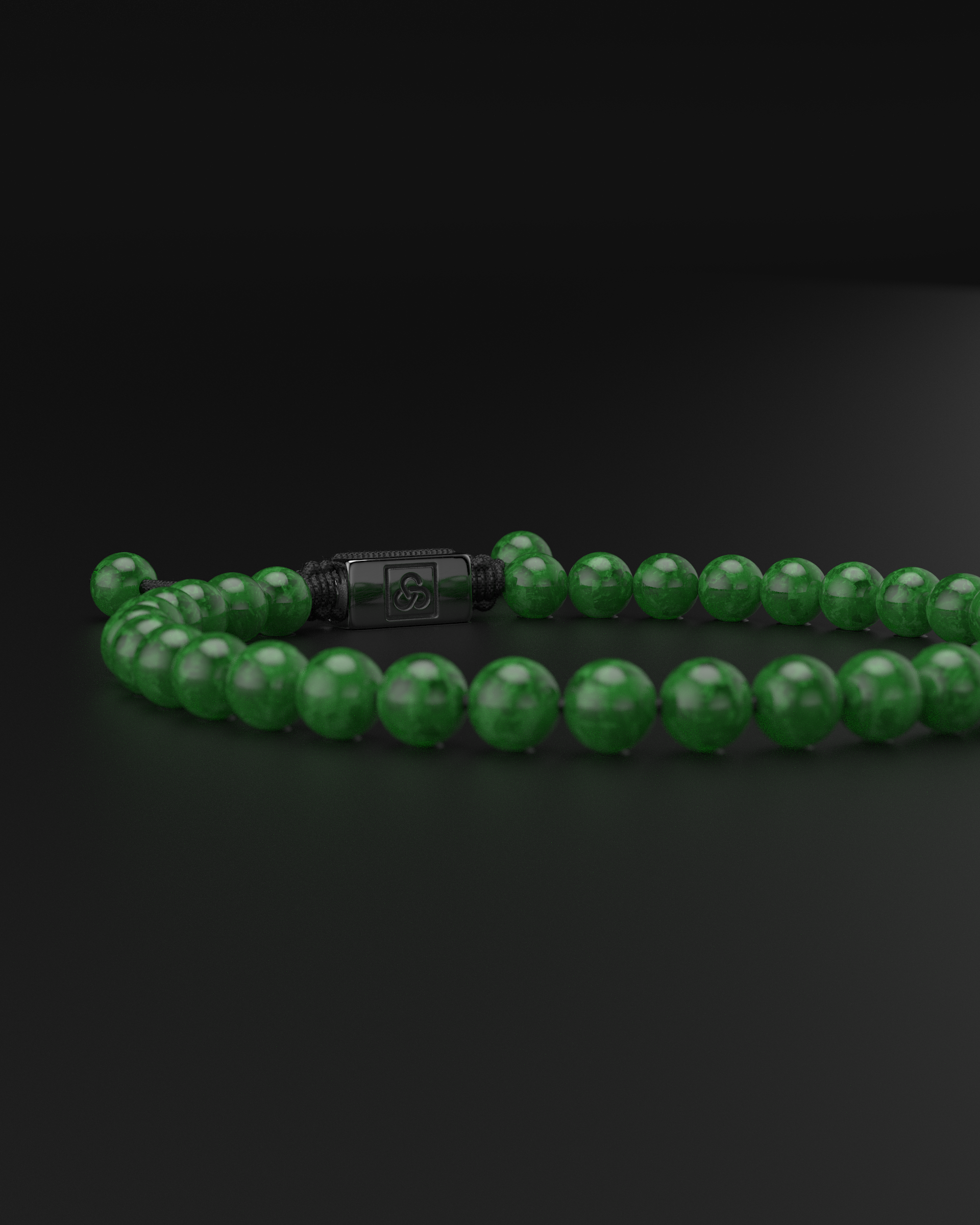 Emerald Jade Macrame Bracelet 6mm | Essential