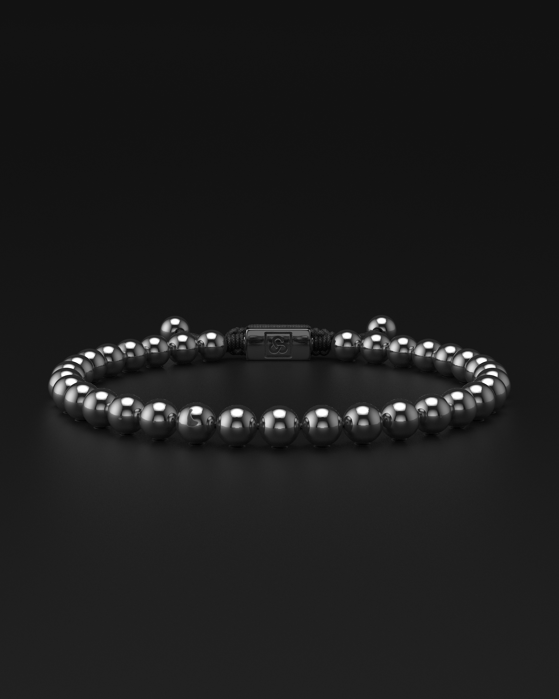 Hematite Macrame Bracelet 6mm | Essential