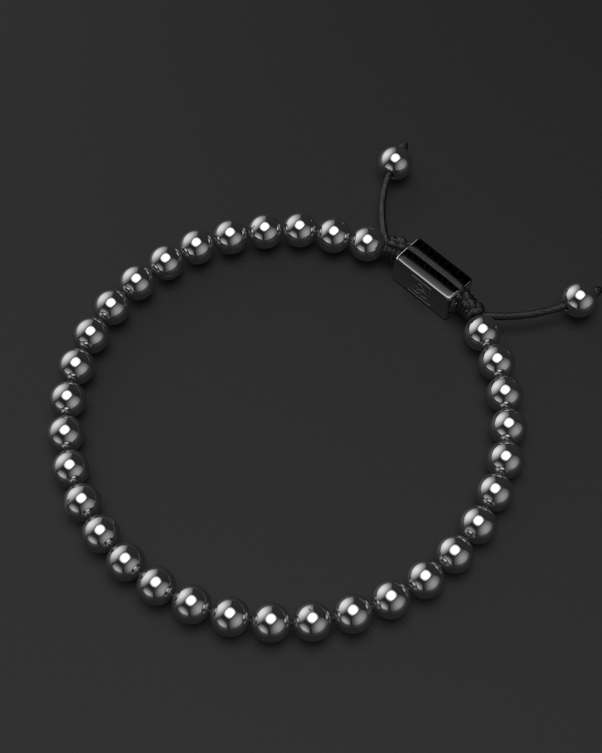 Hematite Macrame Bracelet 6mm | Essential