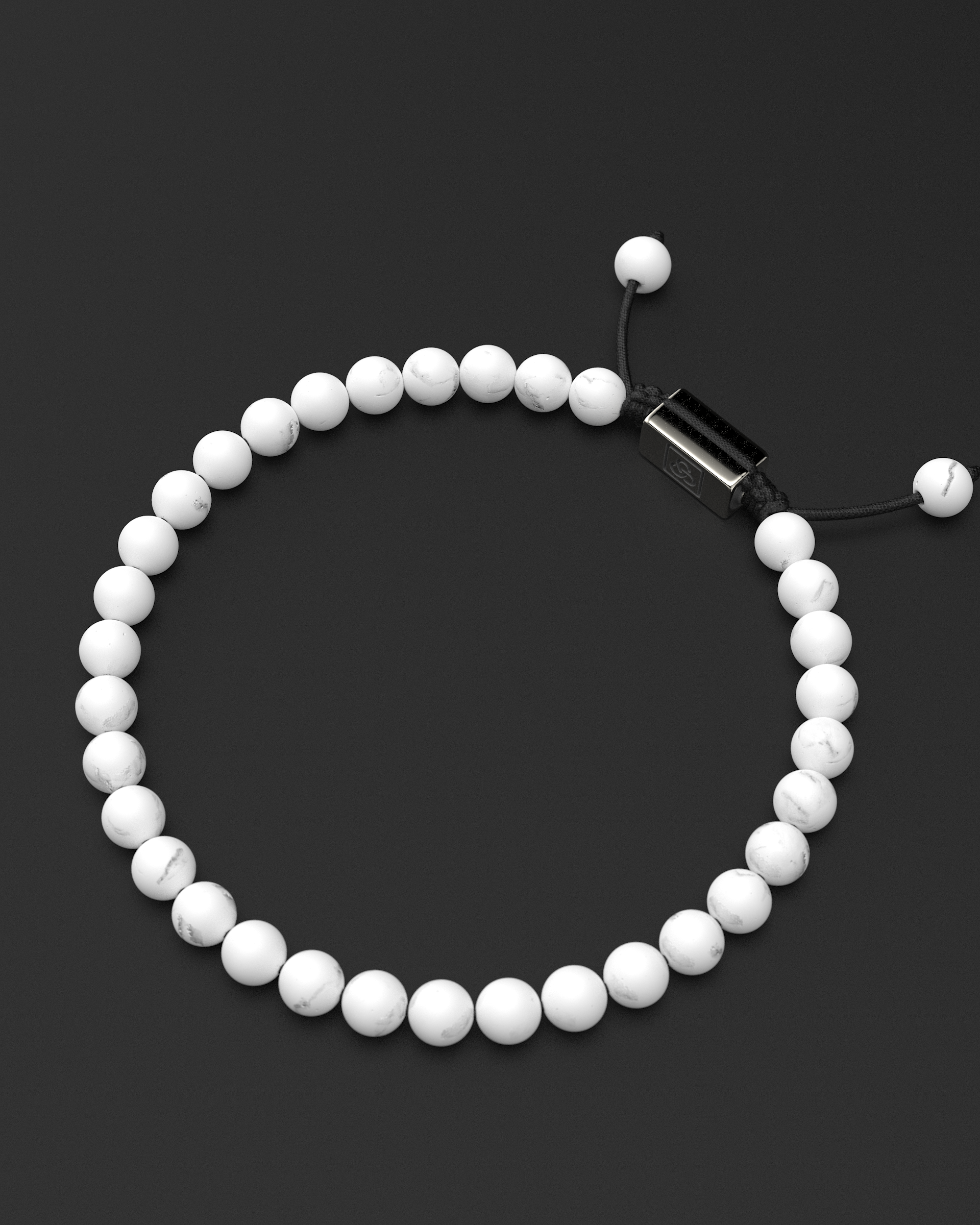 Howlite Macrame Bracelet 6mm | Essential