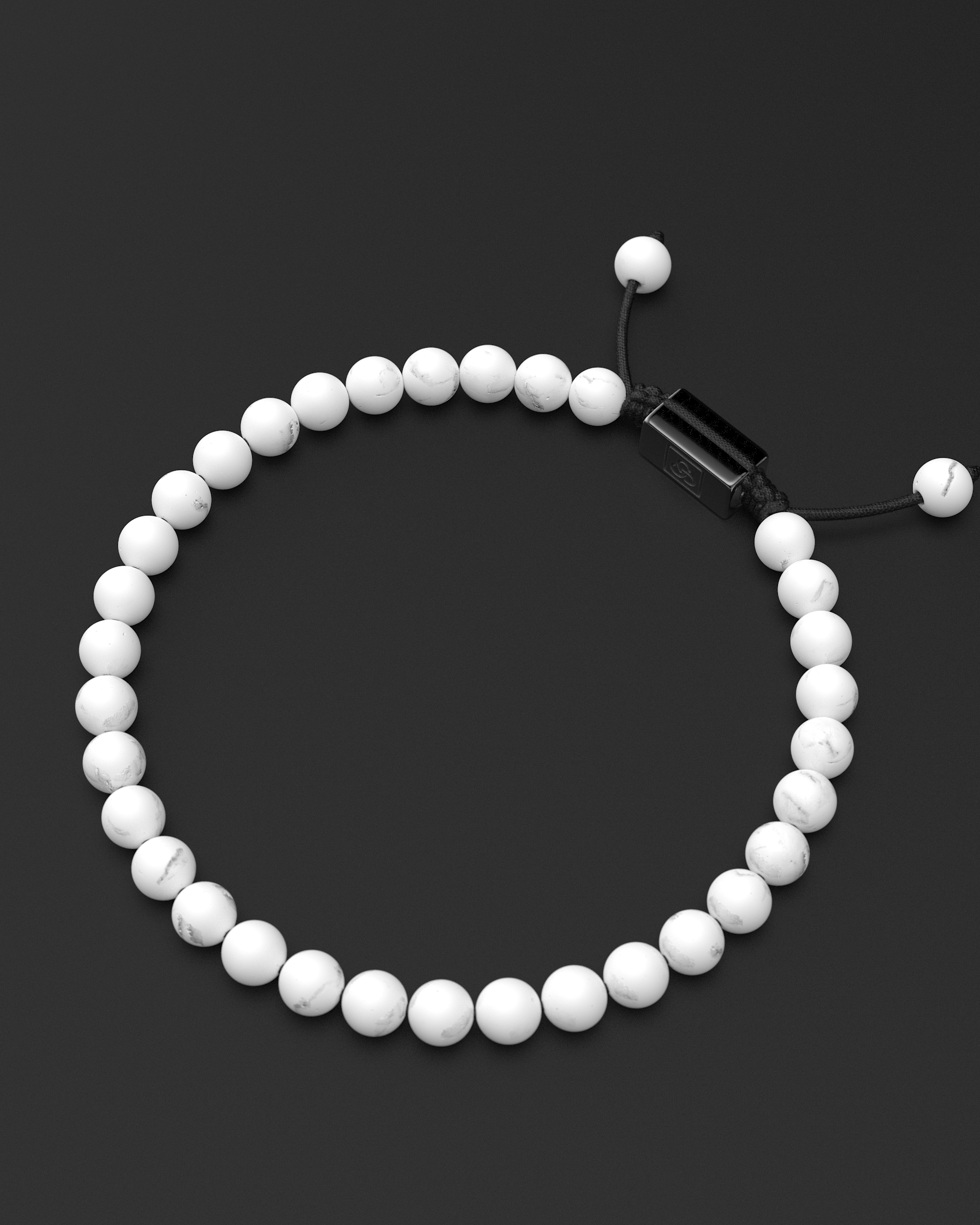 Howlite Macrame Bracelet 6mm | Essential