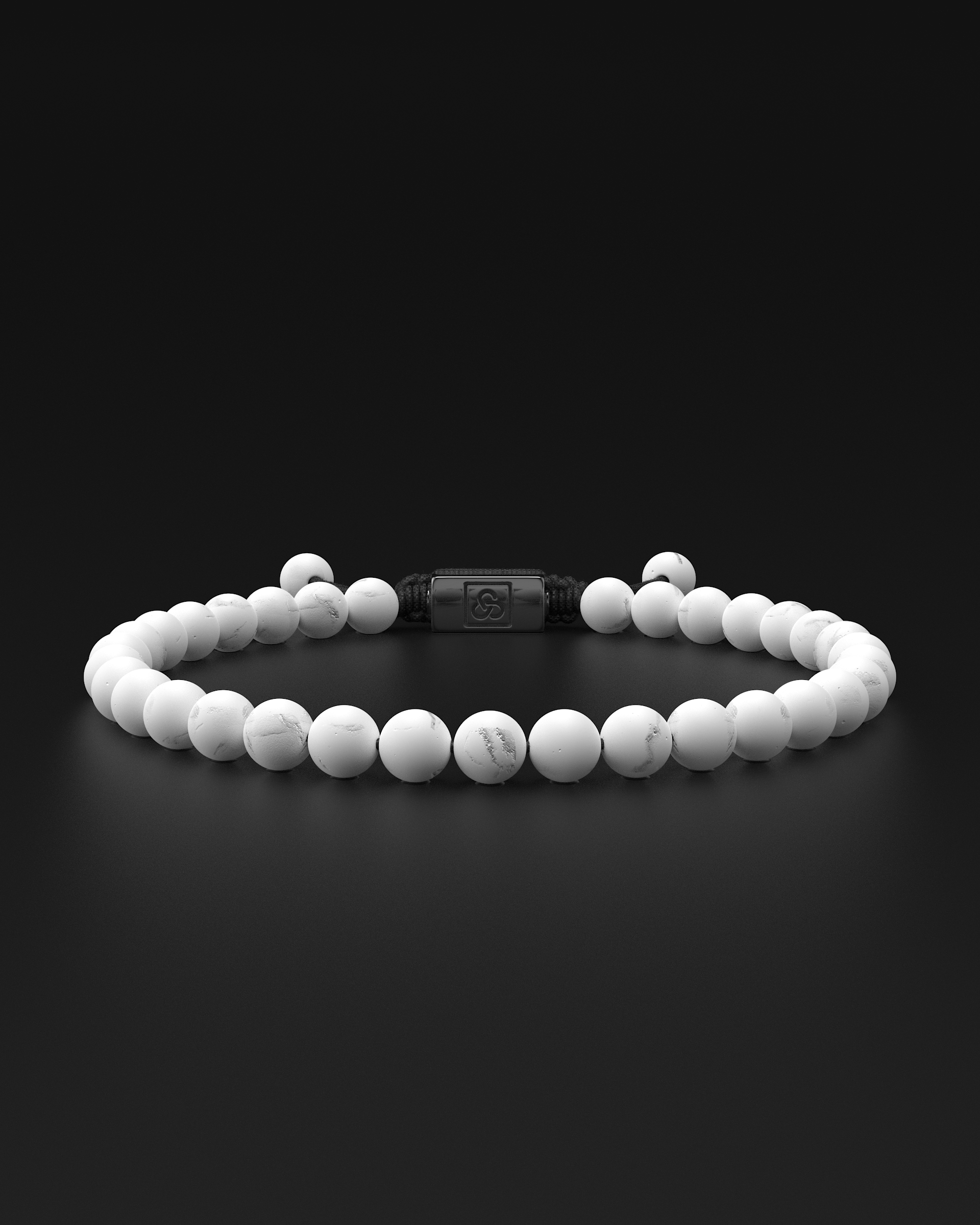 Howlite Macrame Bracelet 6mm | Essential