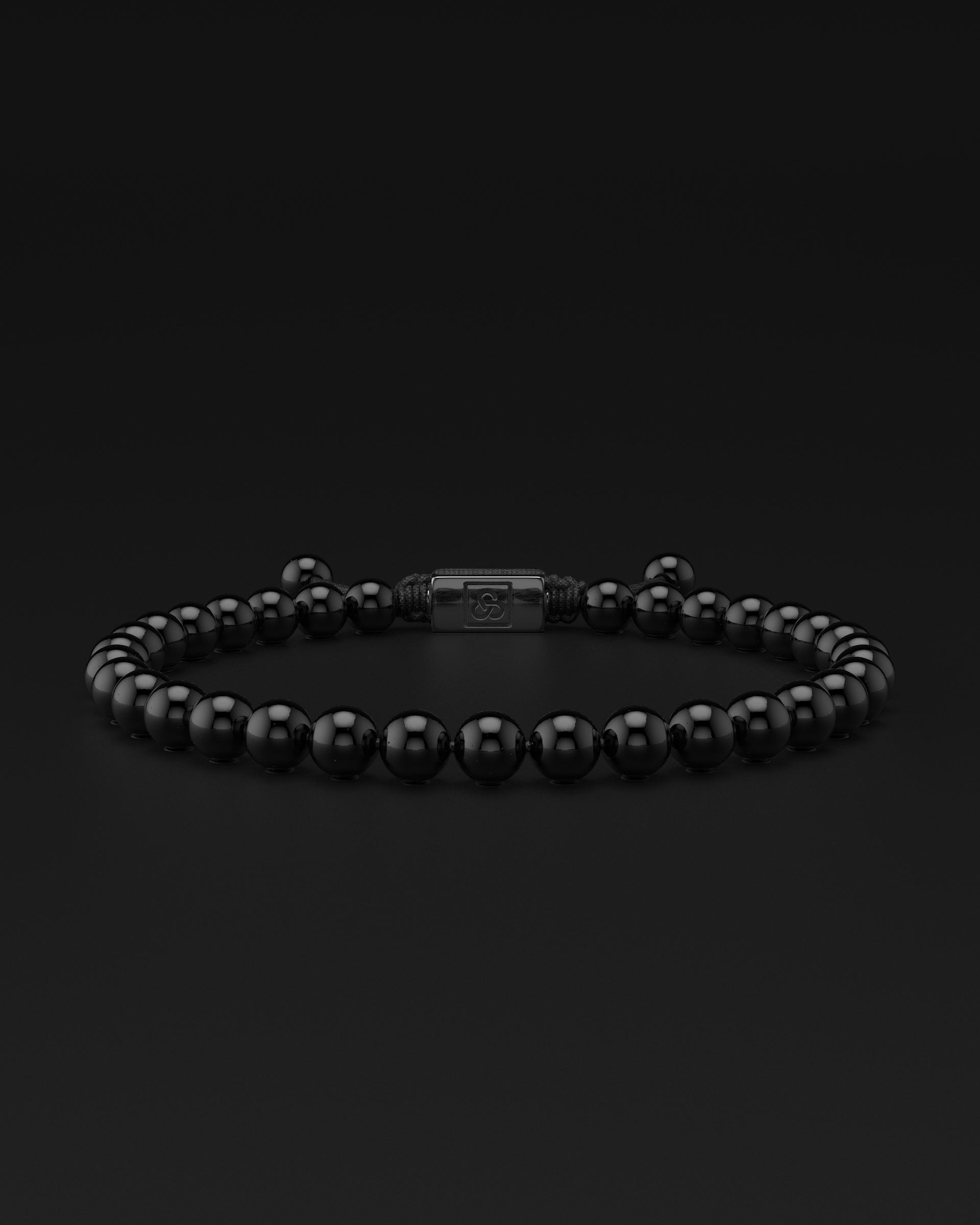 Onyx Macrame Bracelet 6mm | Essential