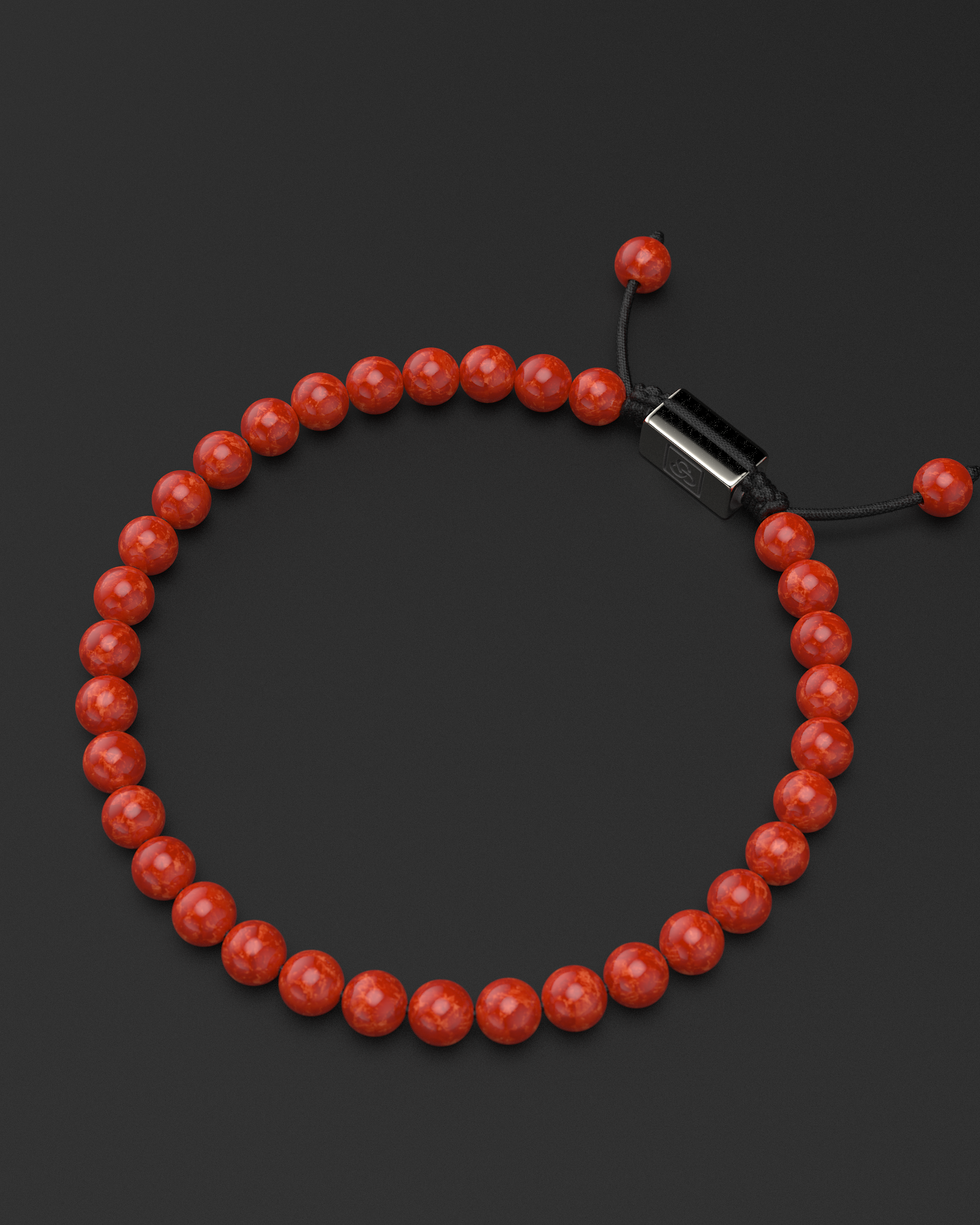 Red Jade Macrame Bracelet 6mm | Essential