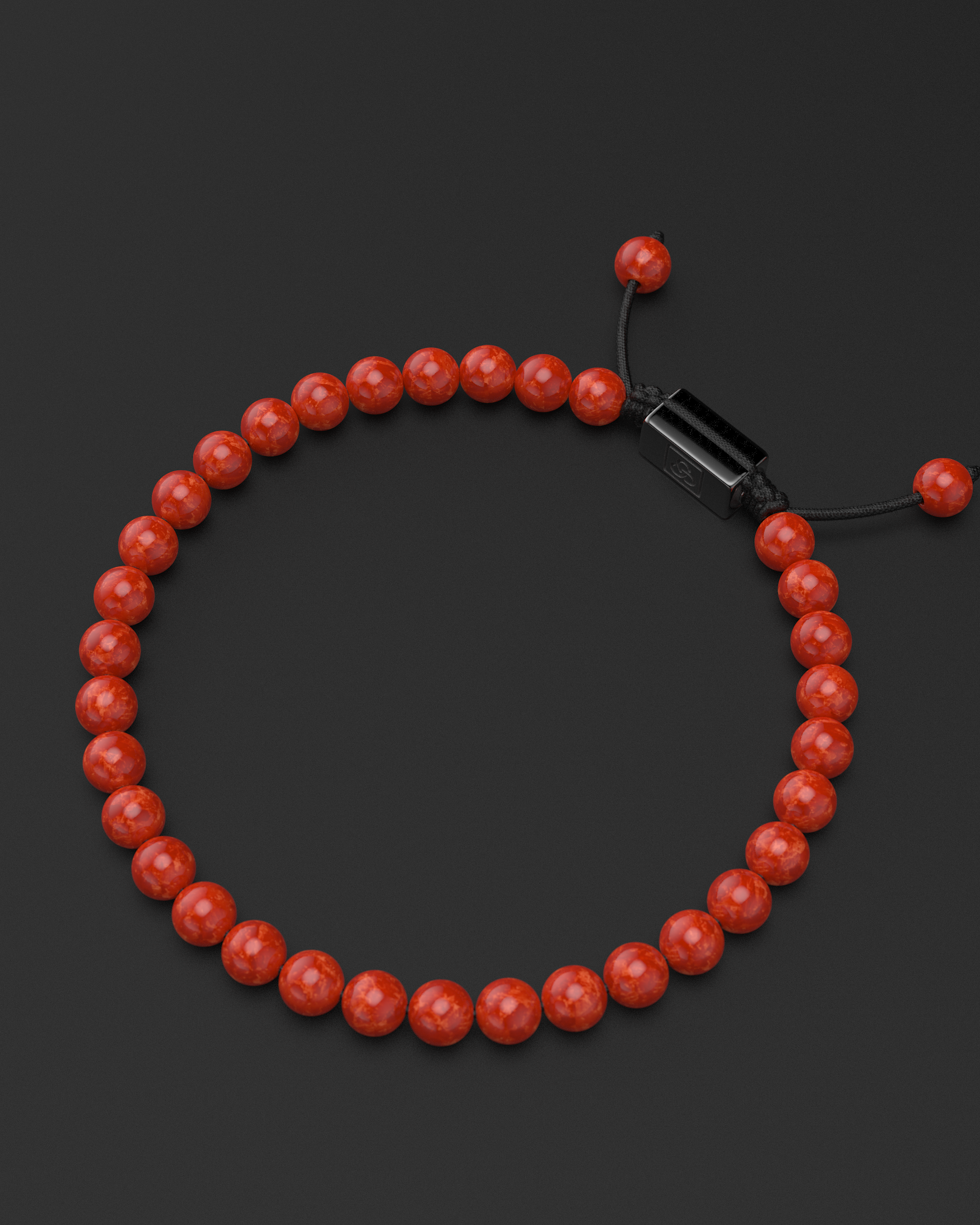 Red Jade Macrame Bracelet 6mm | Essential